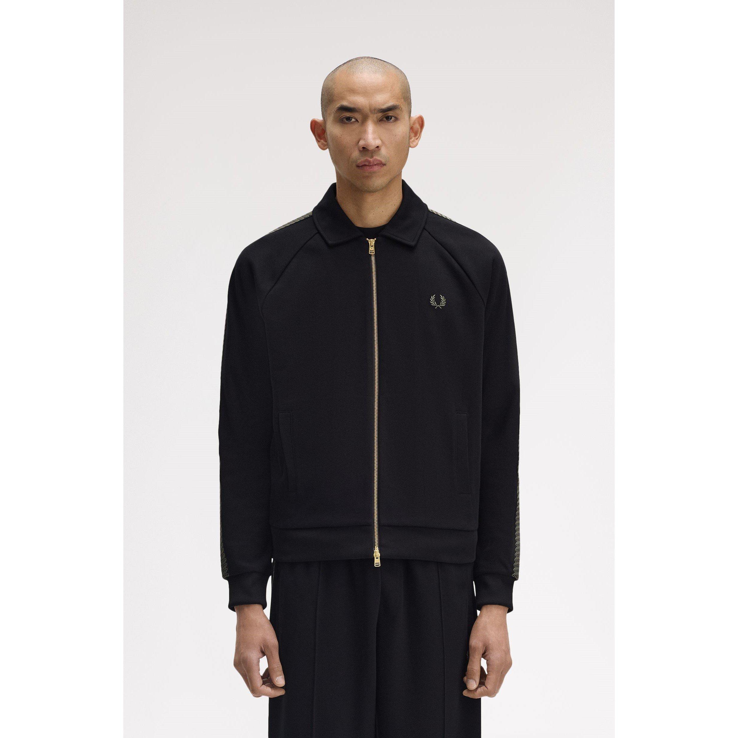 Black 102 - Fred Perry - Men's Side Tape Tracksuit Top - 3