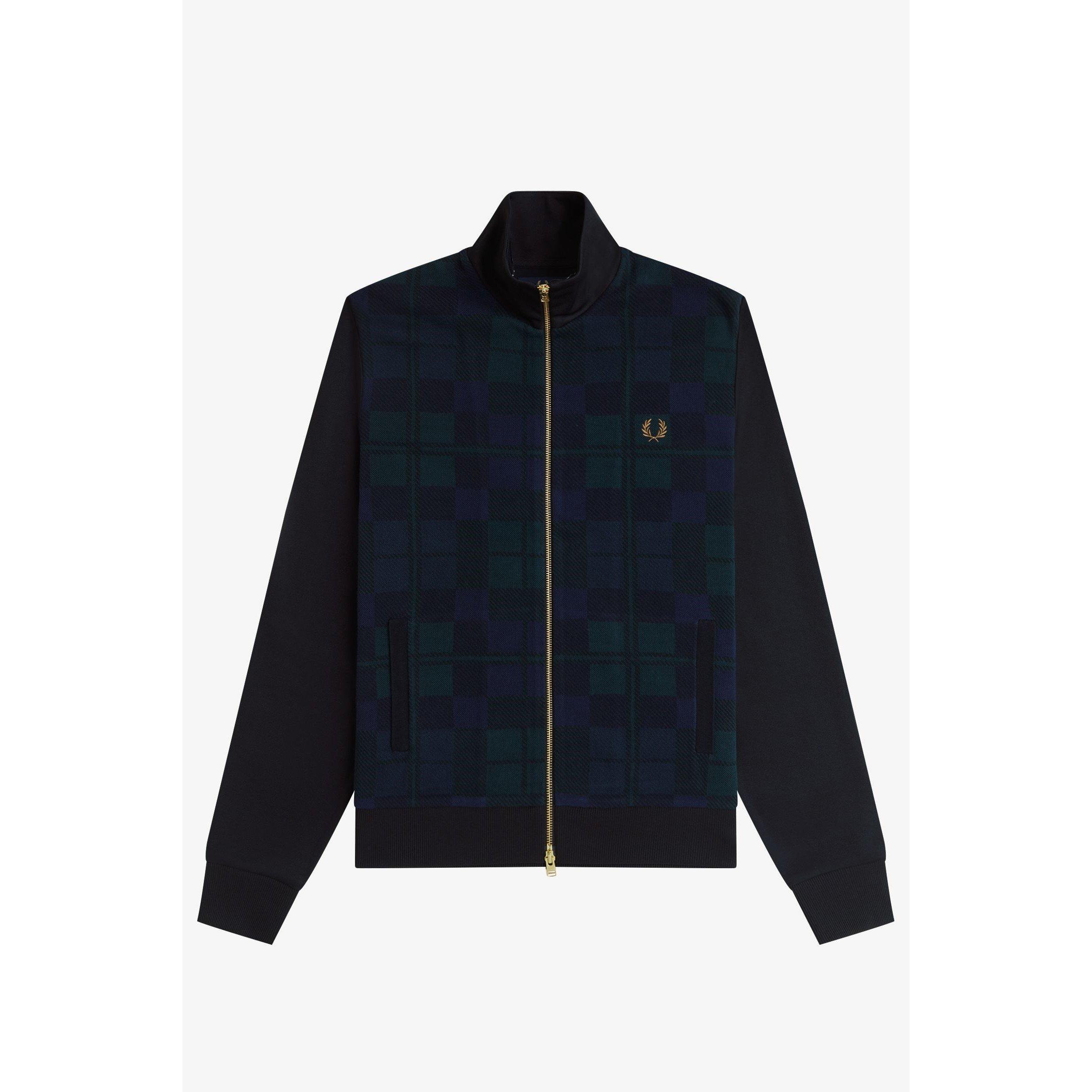 Black 102 - Fred Perry - Men's Tartan Tracksuit Top - 1