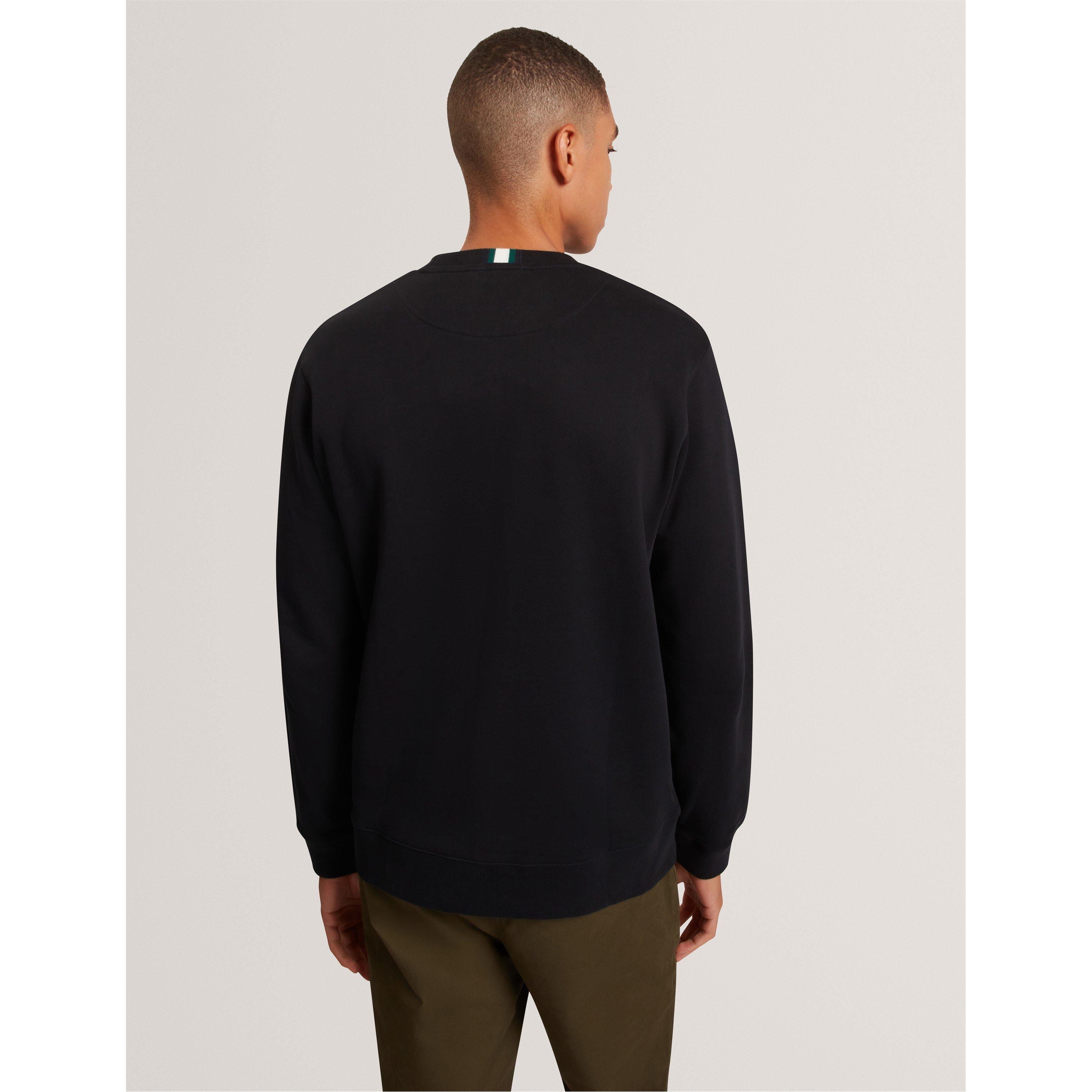 Black - Ted Baker - Men's Long-Sleeve Crew Tracksuit Top - 4
