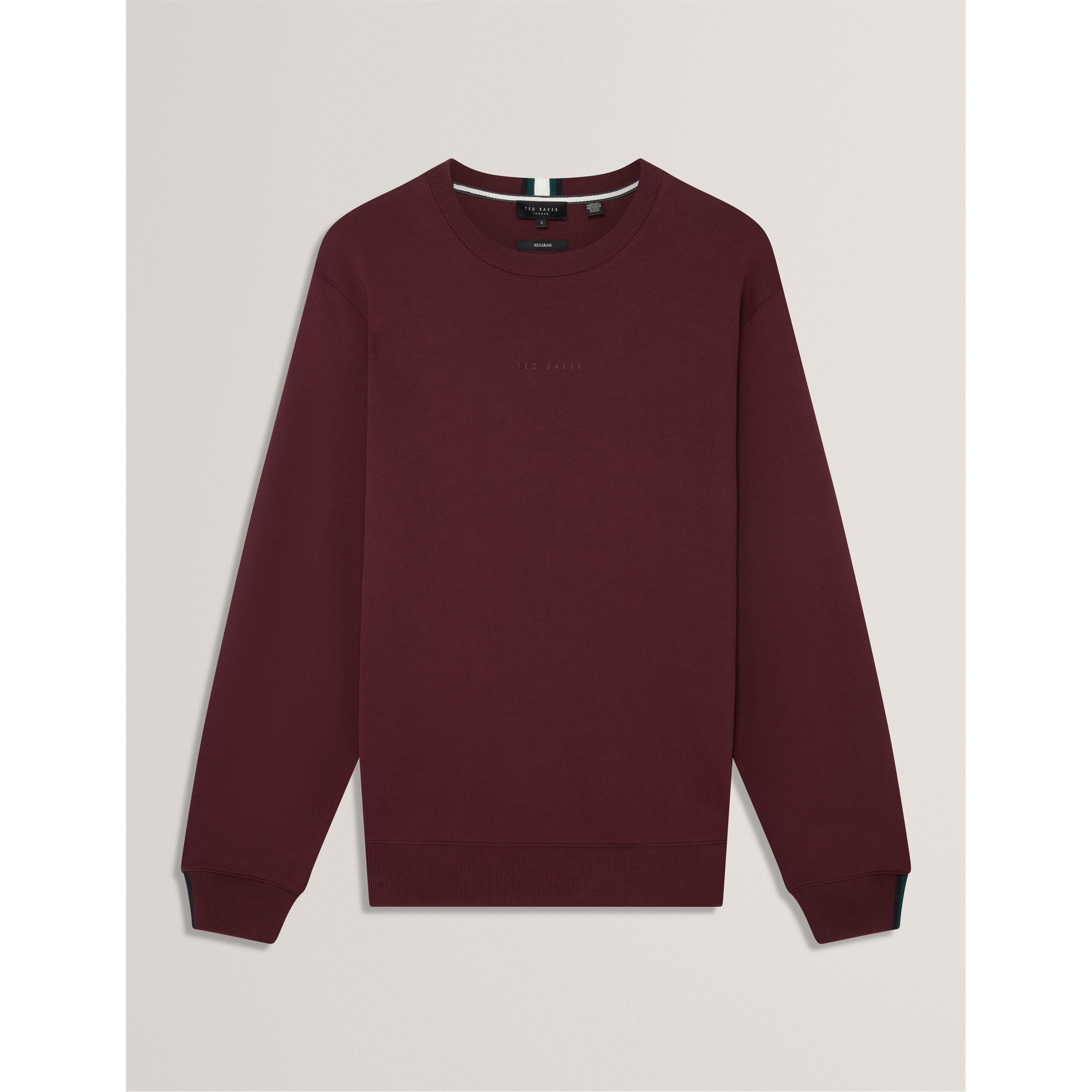 Ted Baker Men's Long-Sleeve Crew Tracksuit Top - Oxblood - Size XL (5)