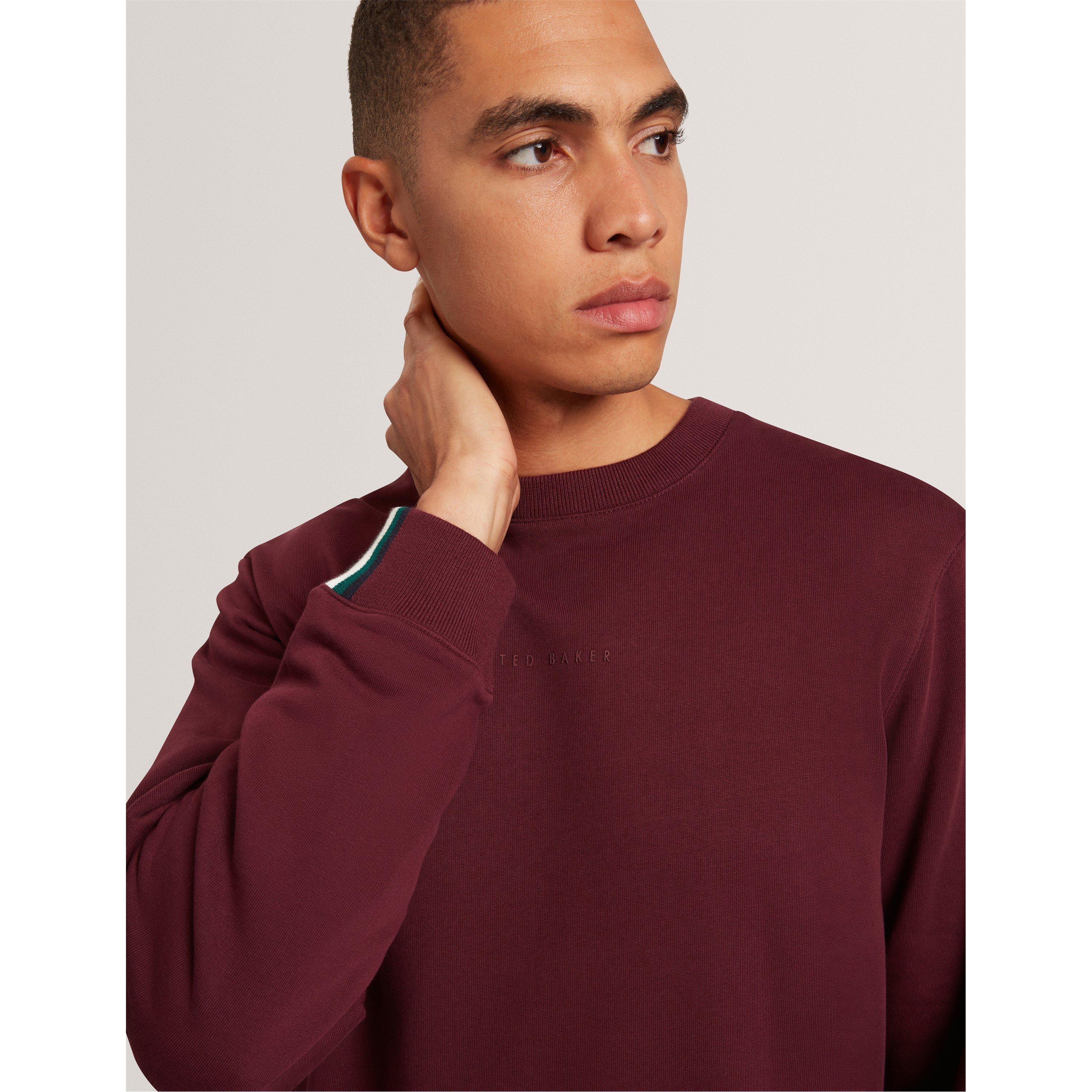 Oxblood - Ted Baker - Men's Long-Sleeve Crew Tracksuit Top - 5