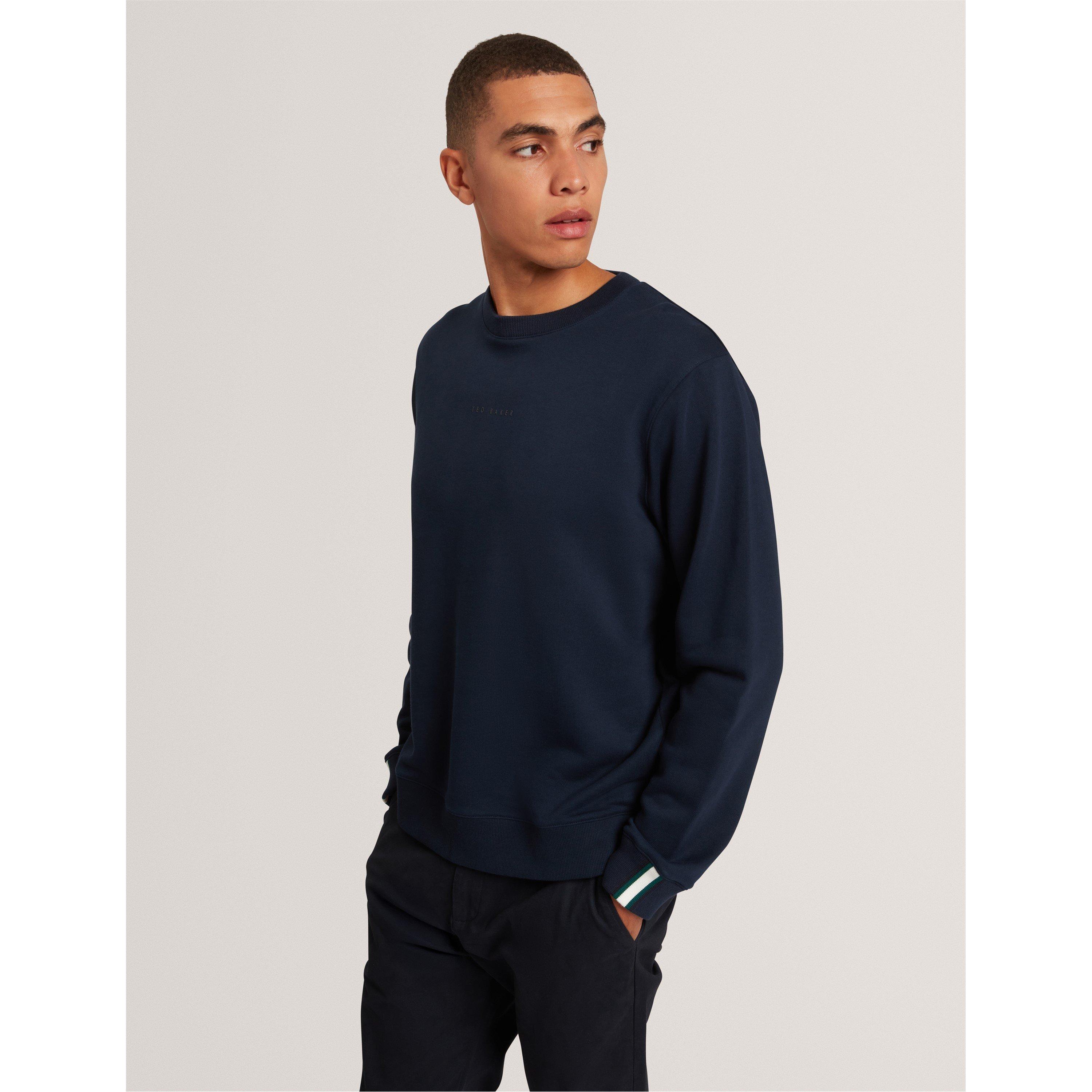 Navy - Ted Baker - Men's Long-Sleeve Crew Tracksuit Top - 3
