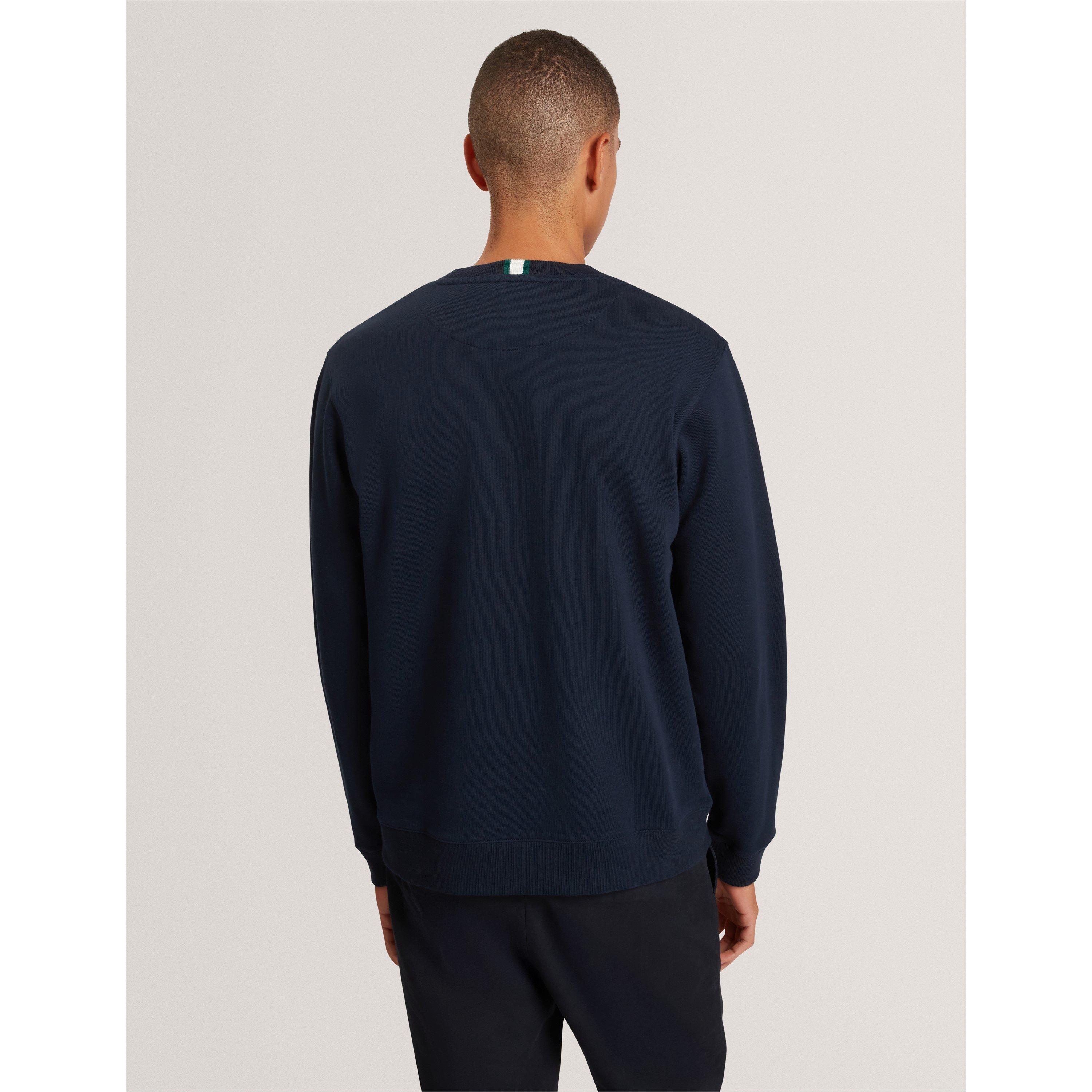 Navy - Ted Baker - Men's Long-Sleeve Crew Tracksuit Top - 4