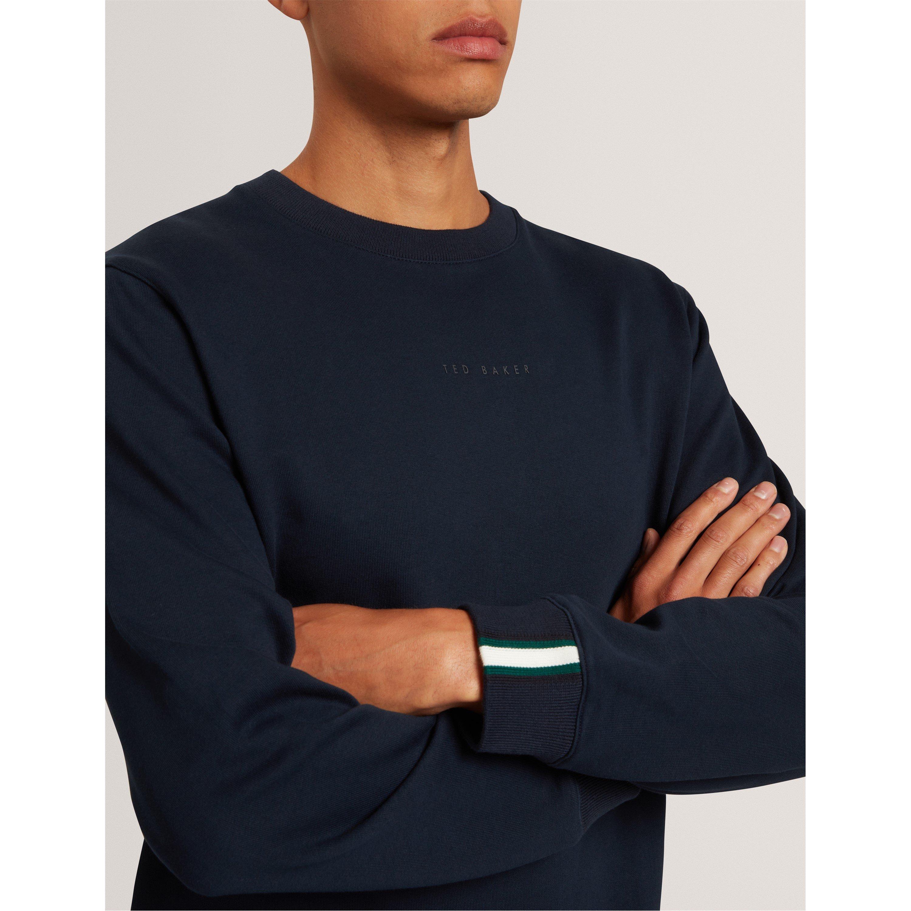 Navy - Ted Baker - Men's Long-Sleeve Crew Tracksuit Top - 5