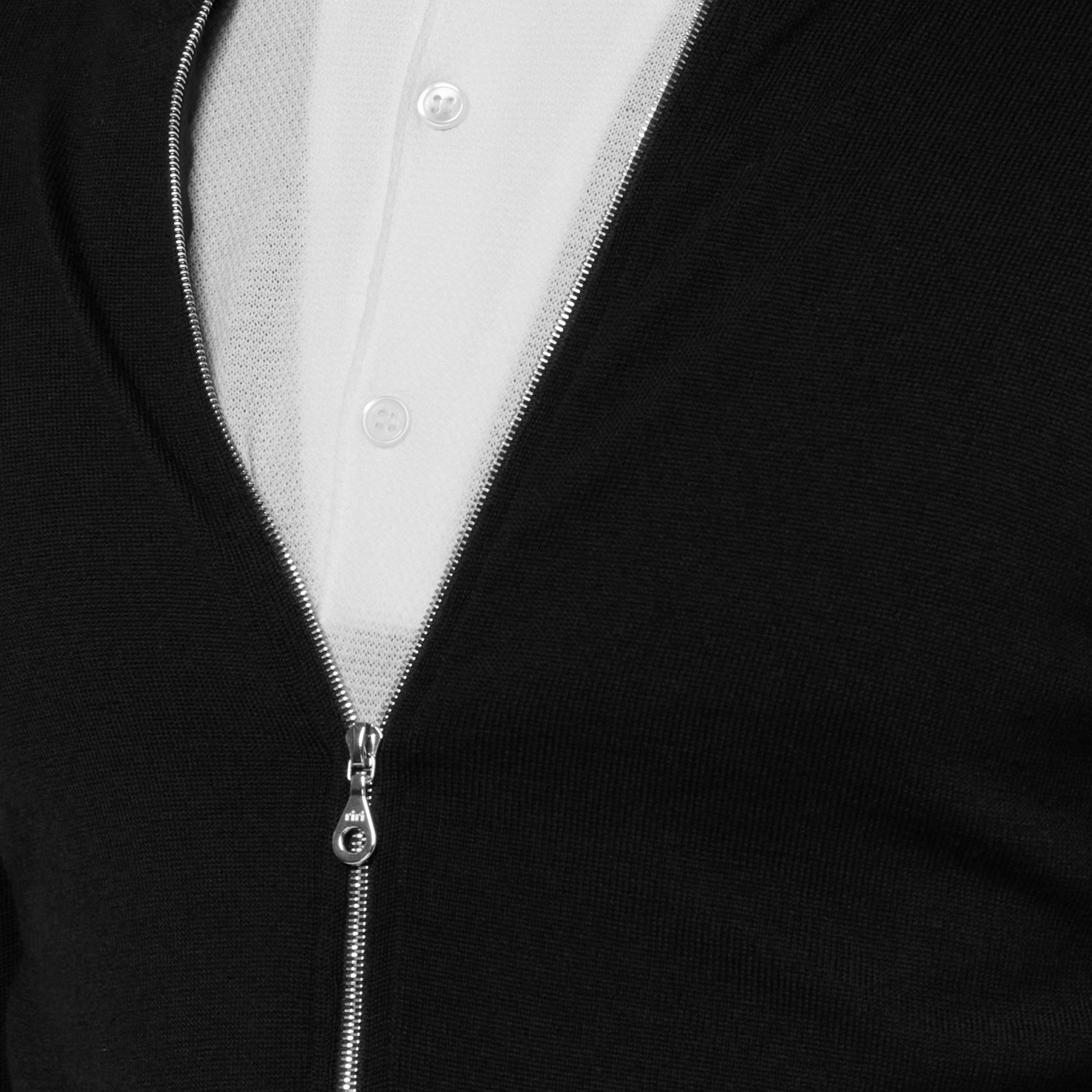 Black - John Smedley - Maclean Zipped Sweatshirt - 5