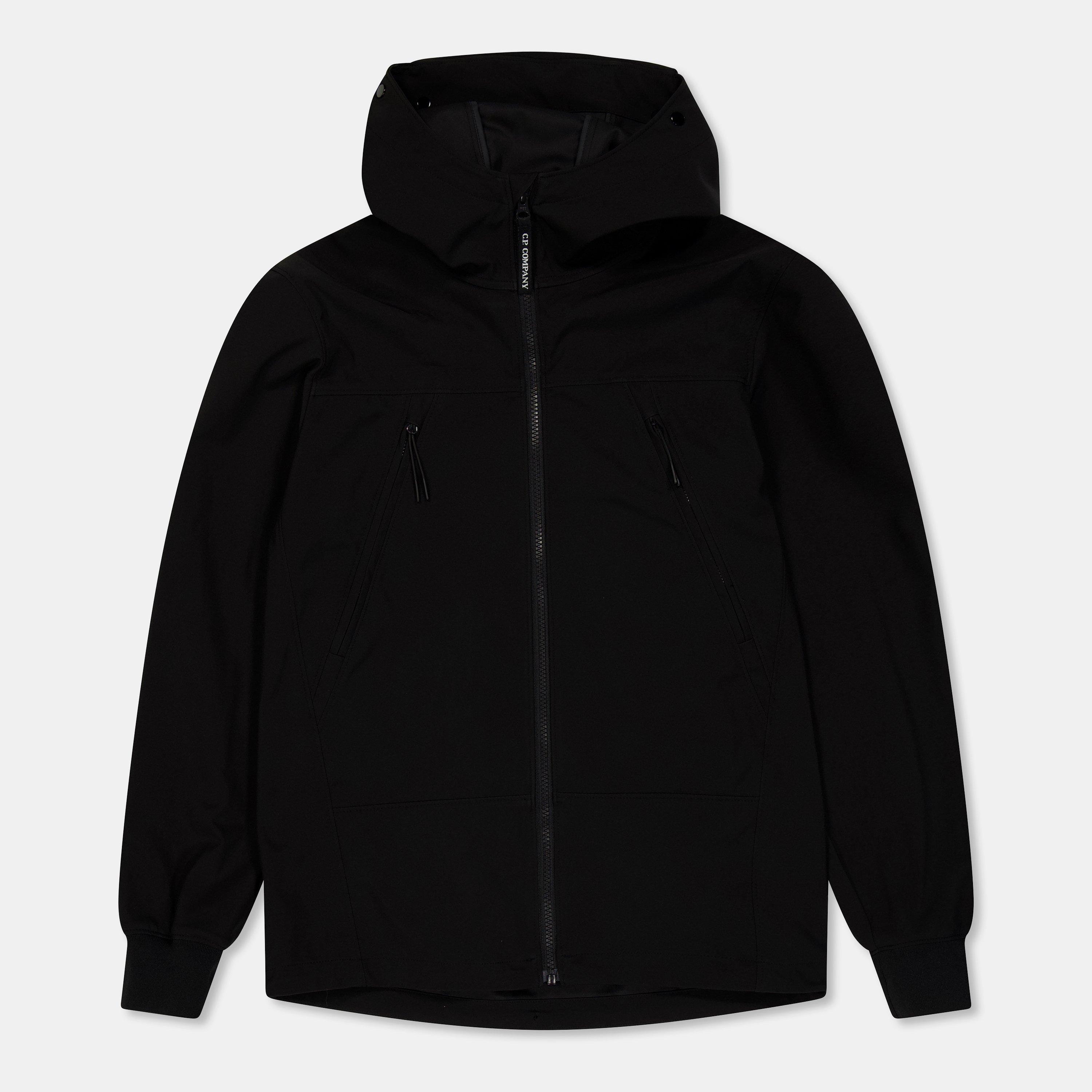 Black 60100 - CP Company - Kids' Goggle Water Resistant Long Sleeve Hooded Softshell Jacket - 1