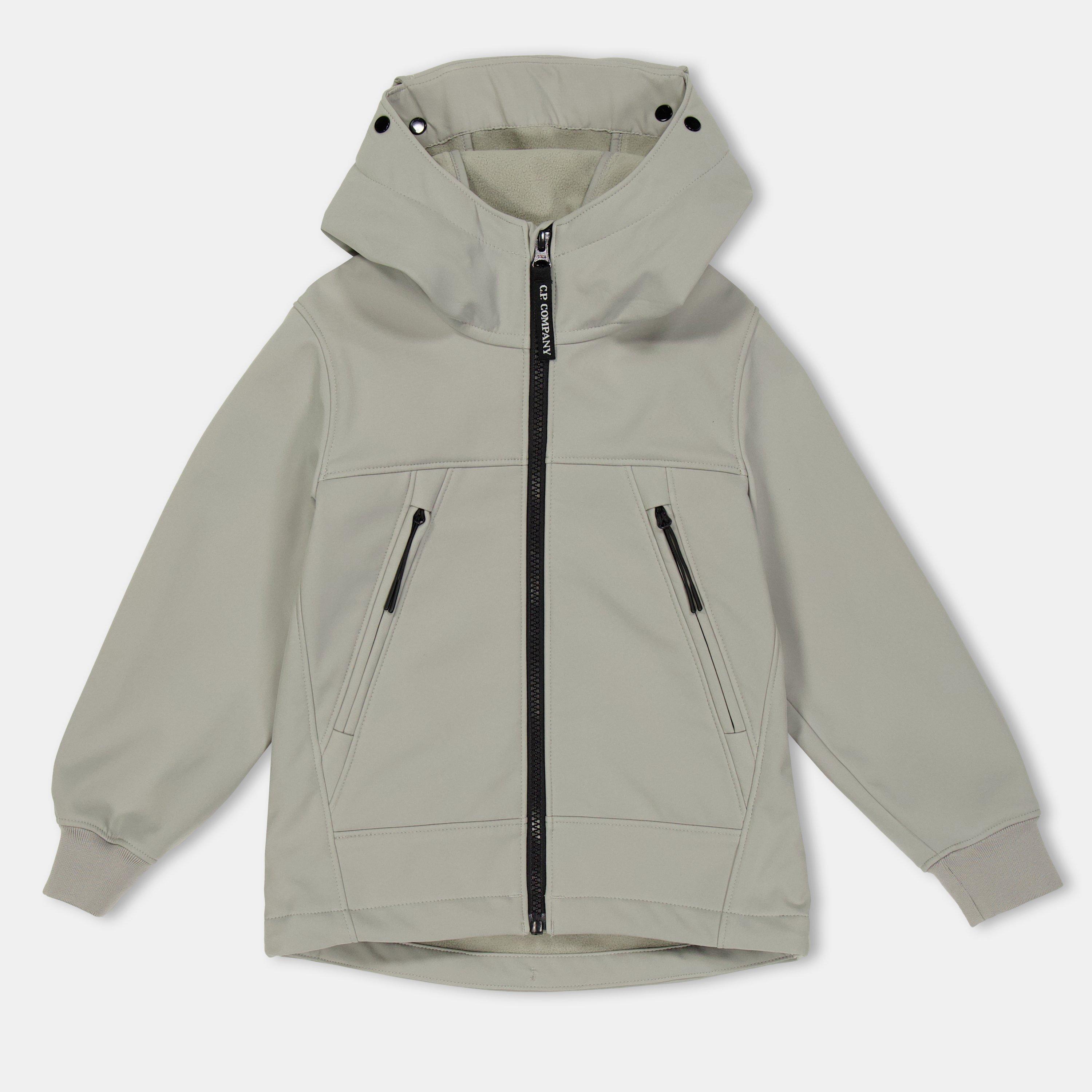 CP Company Kids' Goggle Water Resistant Long Sleeve Hooded Softshell Jacket - Lon Gry 60379 - Size 8Y