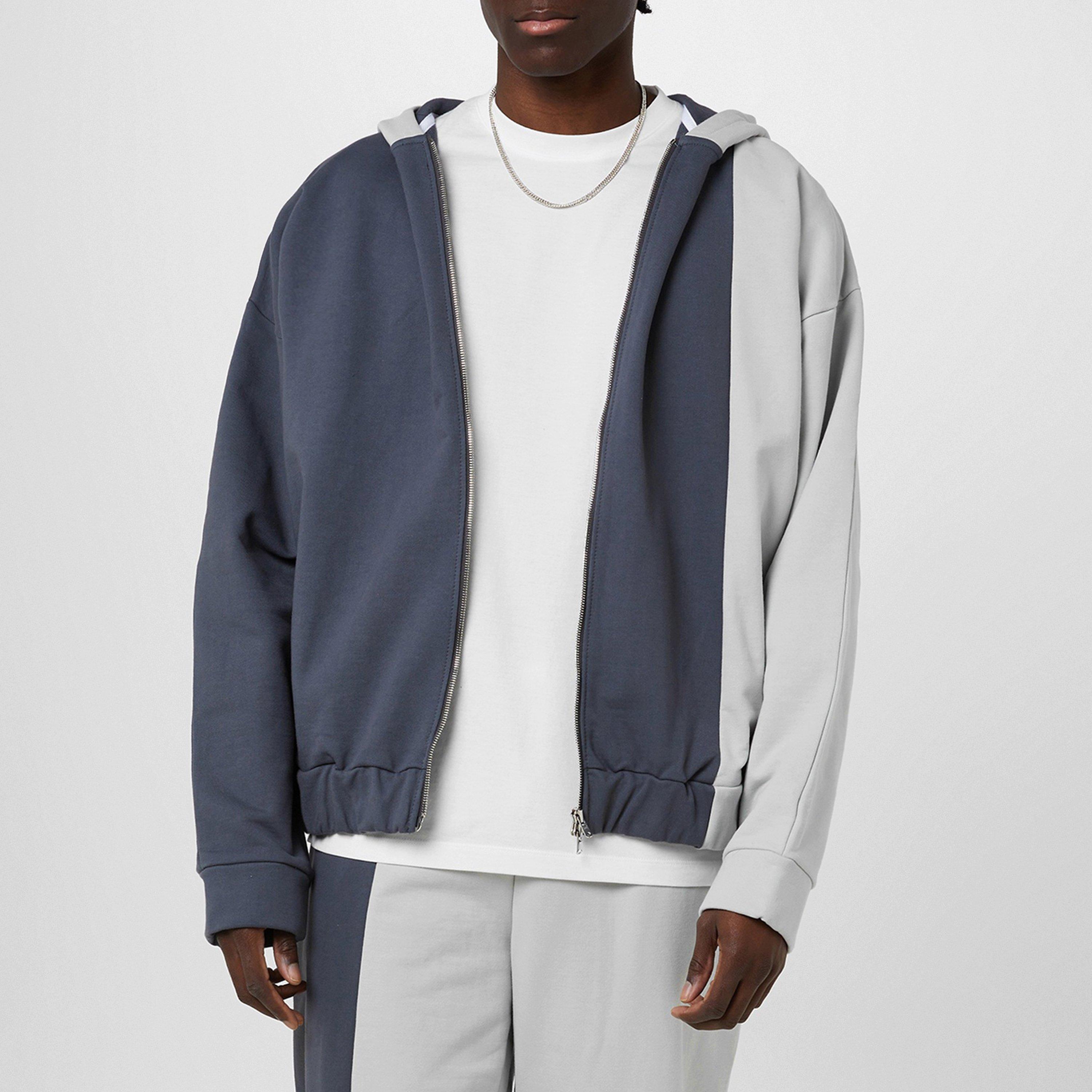 Grey - Gbadebo - Two Tone Hoodie - 3