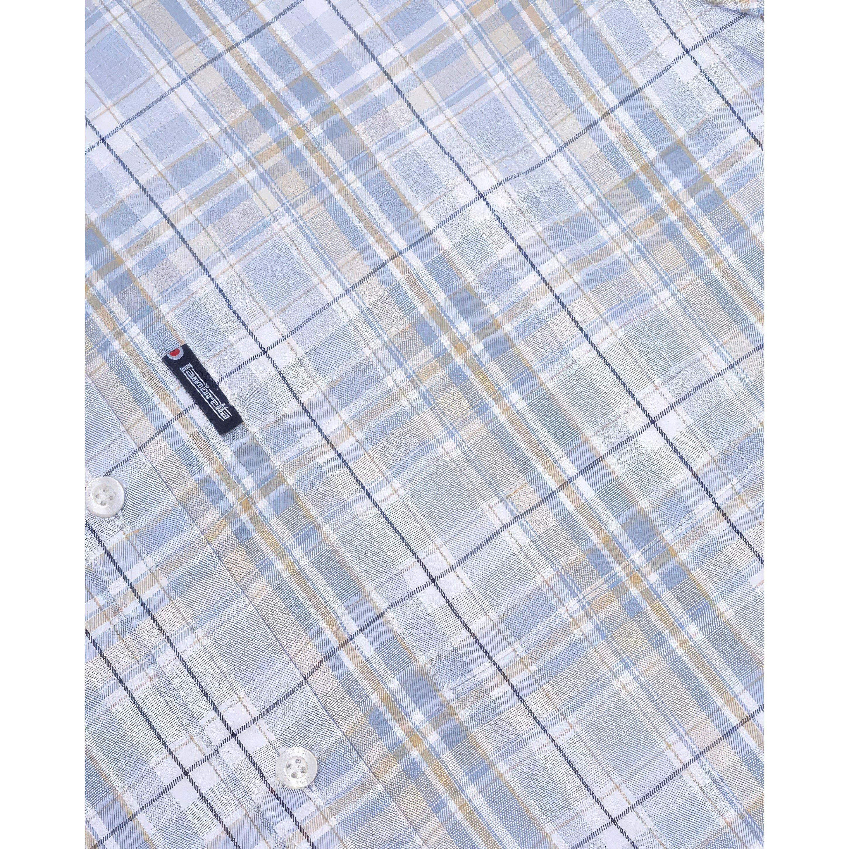 Grey - Lambretta - Multi Check Short-Sleeve Shirt - 4