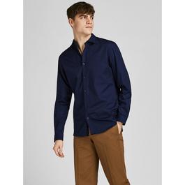 Jack and Jones Cardiff Plain Long Sleeve Button Up Shirt