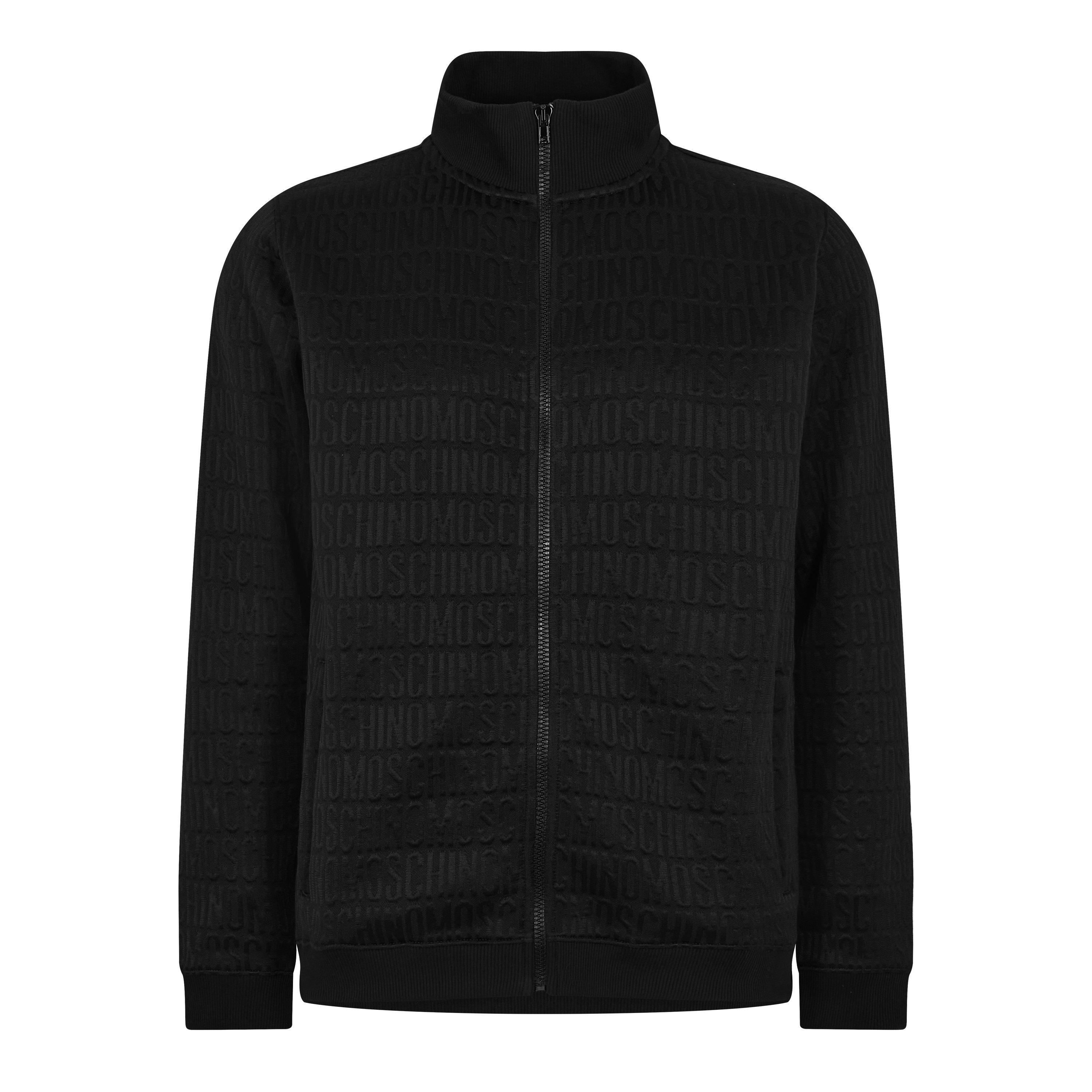 Black A0555 - Moschino - Jacquard Logo Bomber Jacket - 1