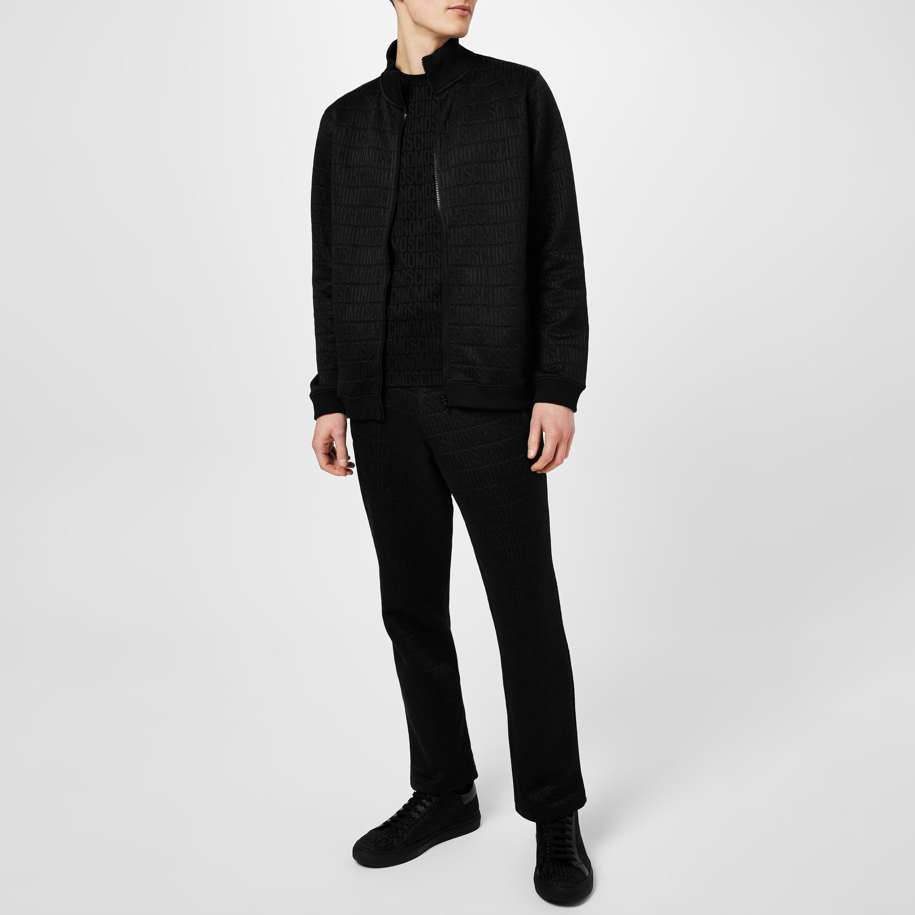 Black A0555 - Moschino - Jacquard Logo Bomber Jacket - 2