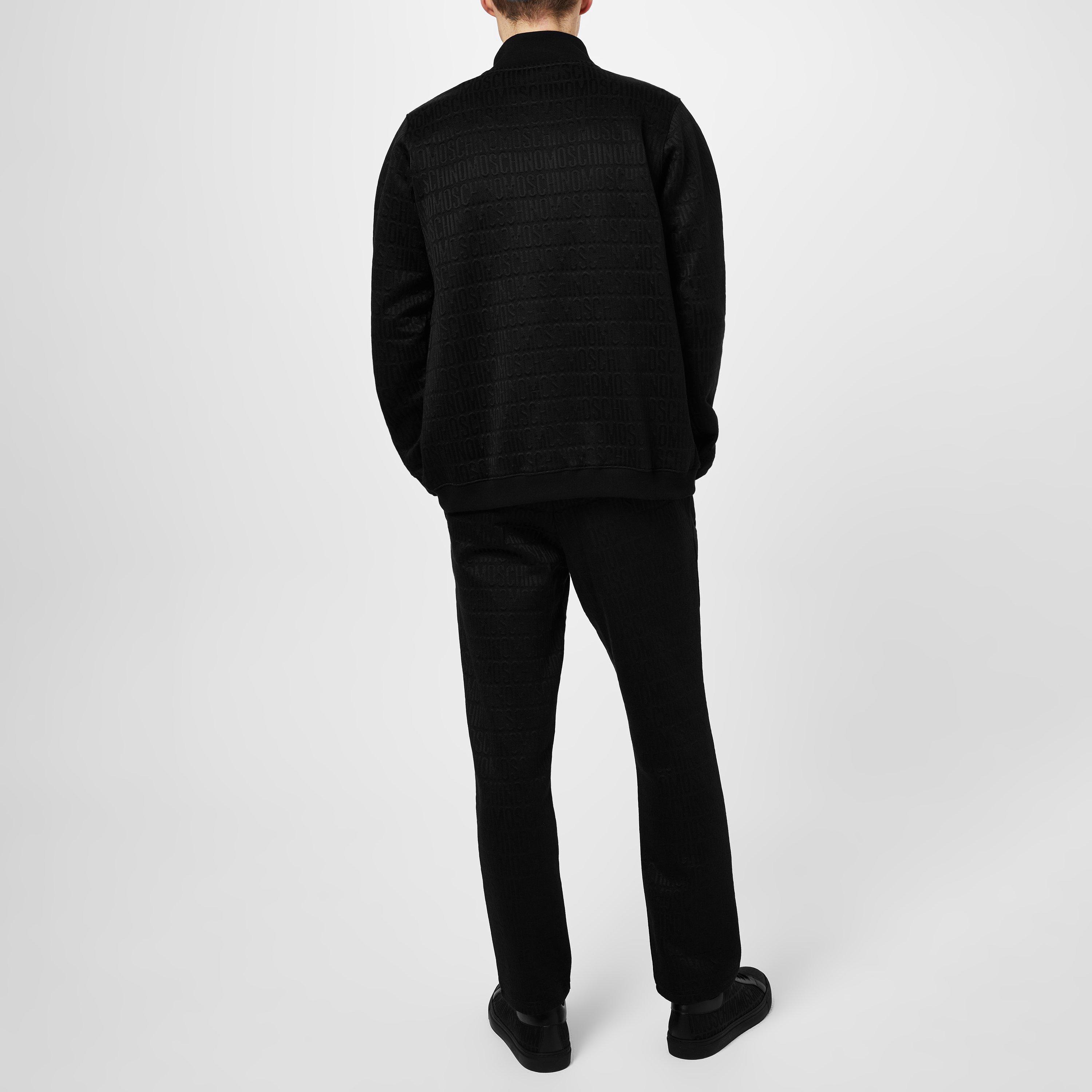 Black A0555 - Moschino - Jacquard Logo Bomber Jacket - 3