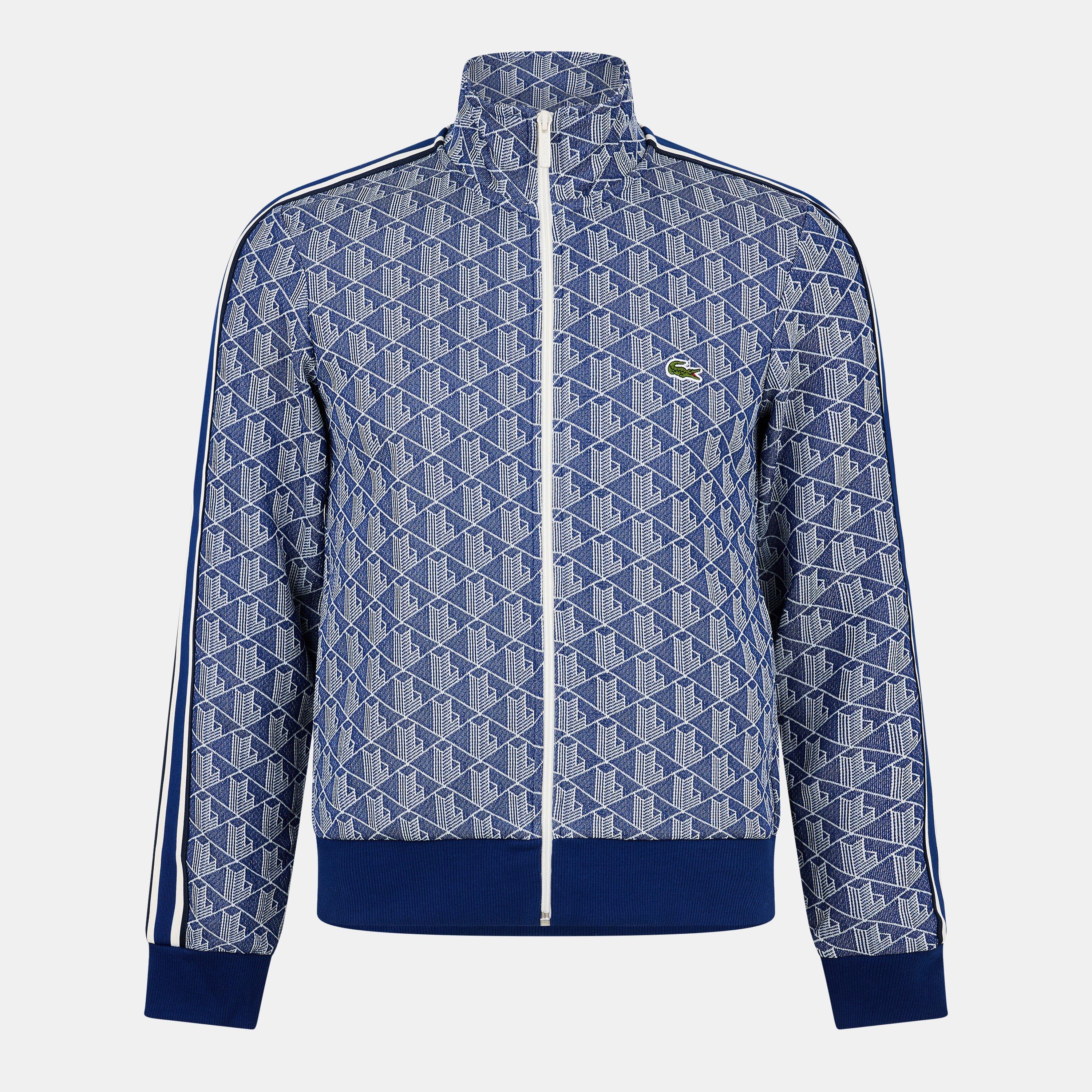 LACOSTE 千鳥型模様 スポーツジャケット 50 LACOSTE Track Top Zipper Jacket Streetwear Clothing White