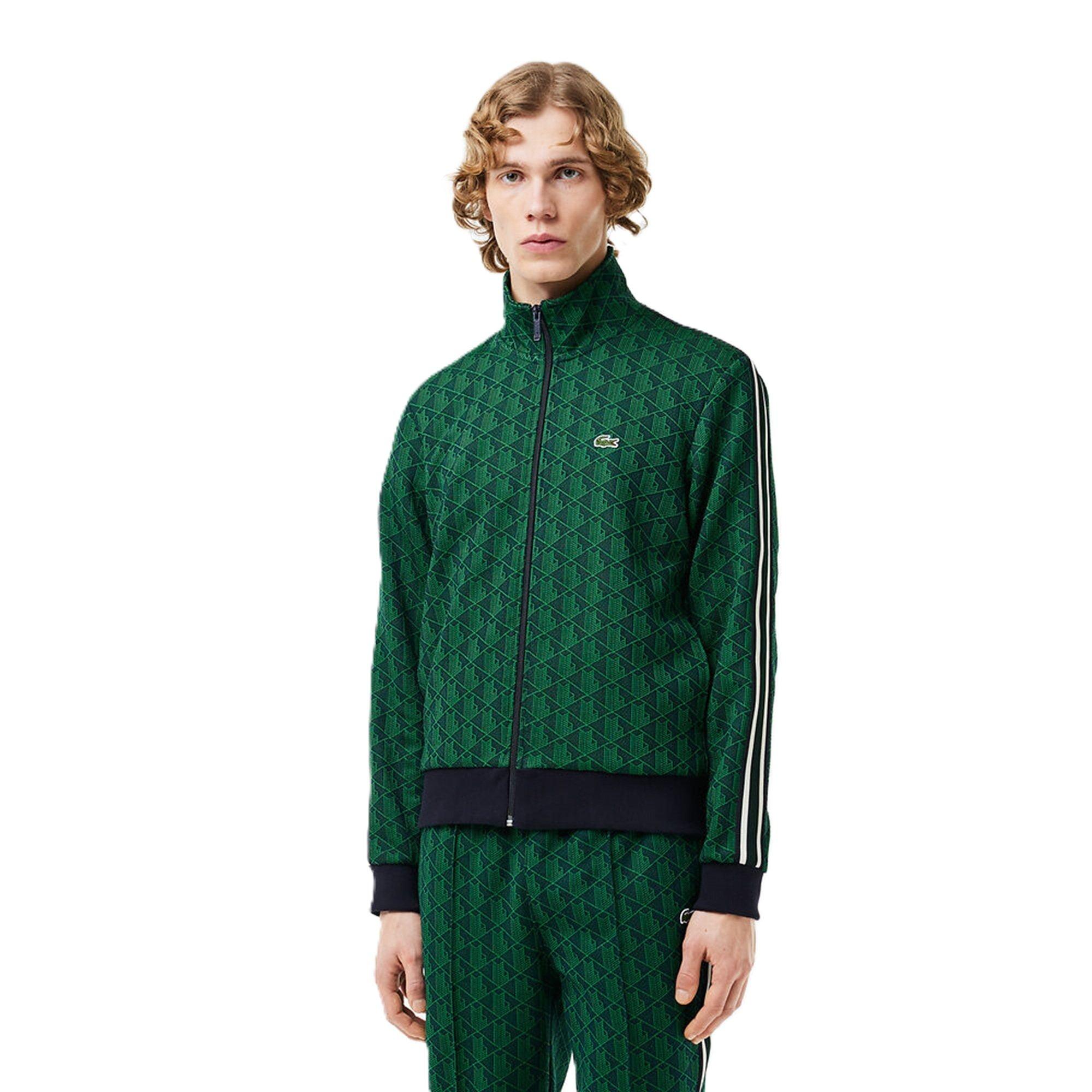 Lacoste All Over Print Tracksuit Top - Blue/Sorrel - XS