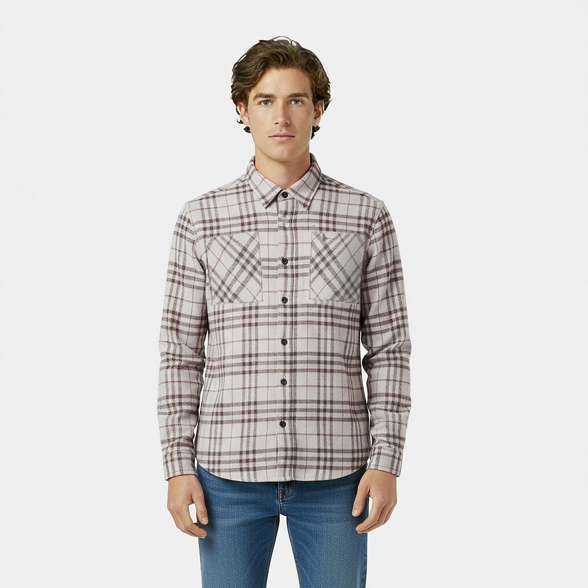 Brown Check - Jack Wills - Men's JW Check Long-Sleeve Patterned Shirt - 3