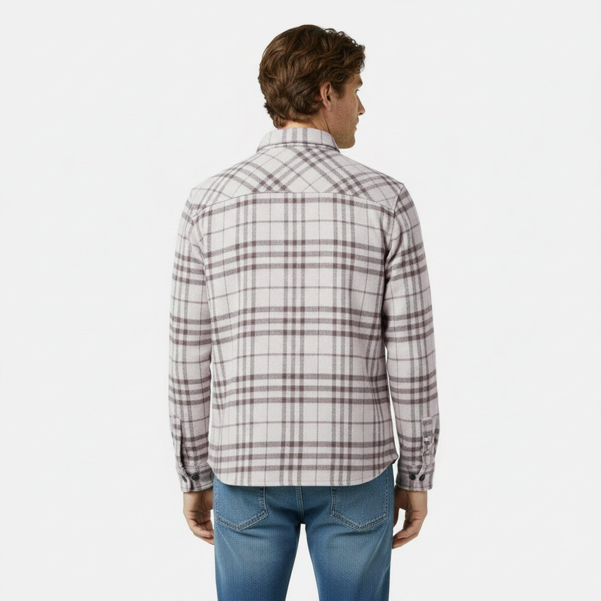 Brown Check - Jack Wills - Men's JW Check Long-Sleeve Patterned Shirt - 4
