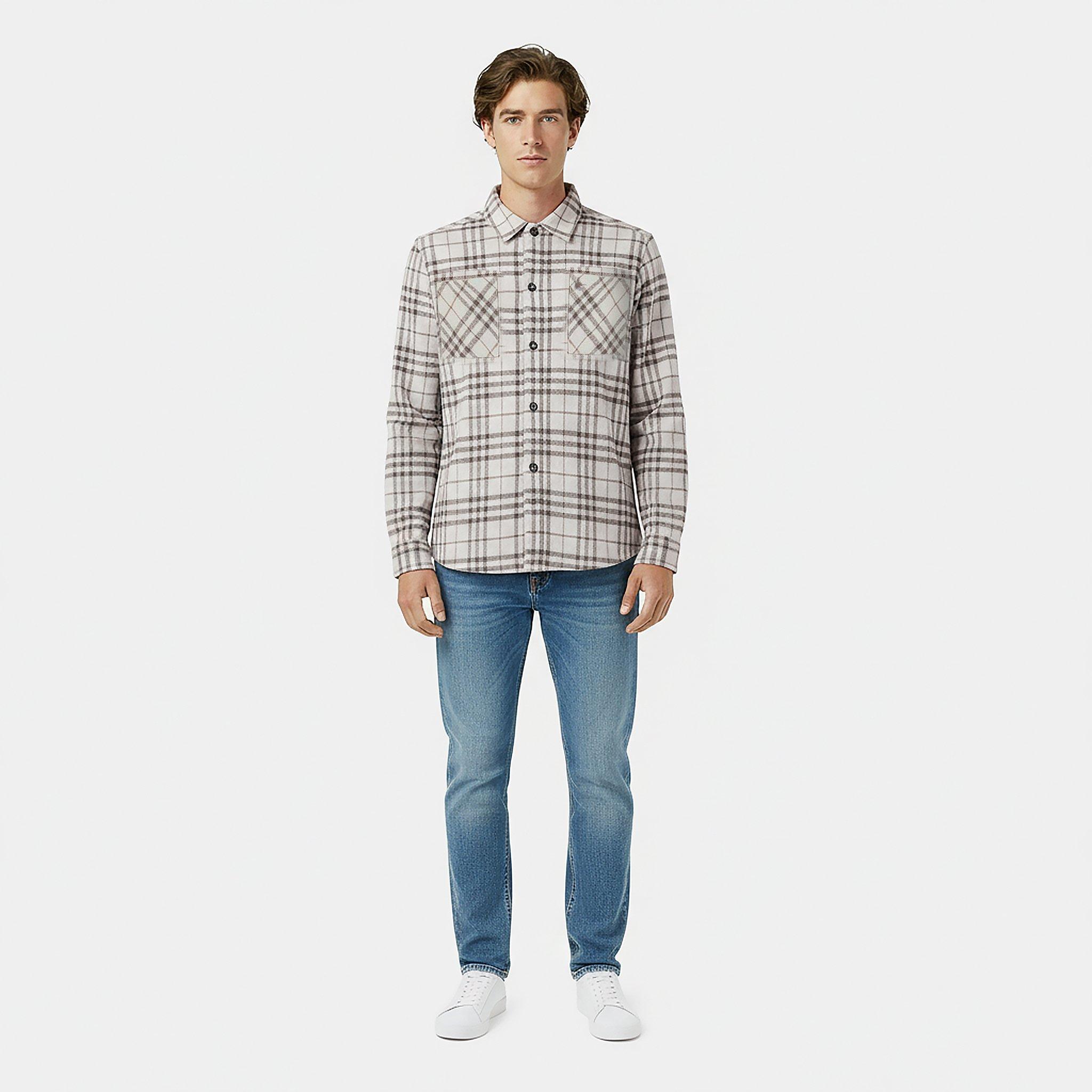 Brown Check - Jack Wills - Men's JW Check Long-Sleeve Patterned Shirt - 5