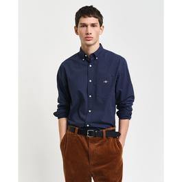 Gant REG MICRO PRINT SHIRT EVENING BLUE