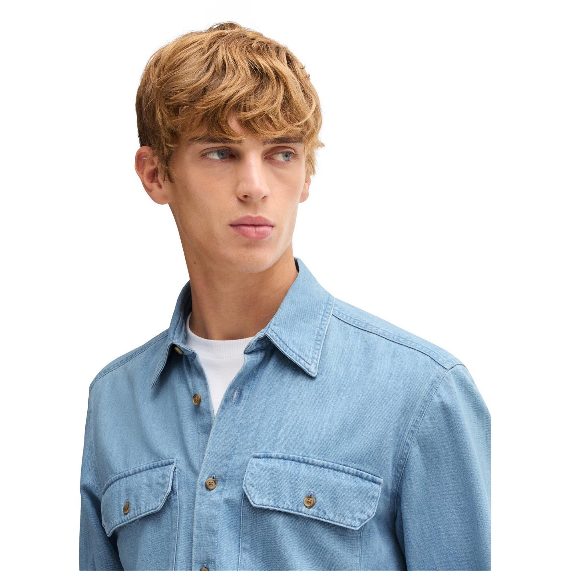 Lt Pas Blue 450 - Boss - Men's HBB HLiam KenB Plain Long-Sleeve Shirt - 5