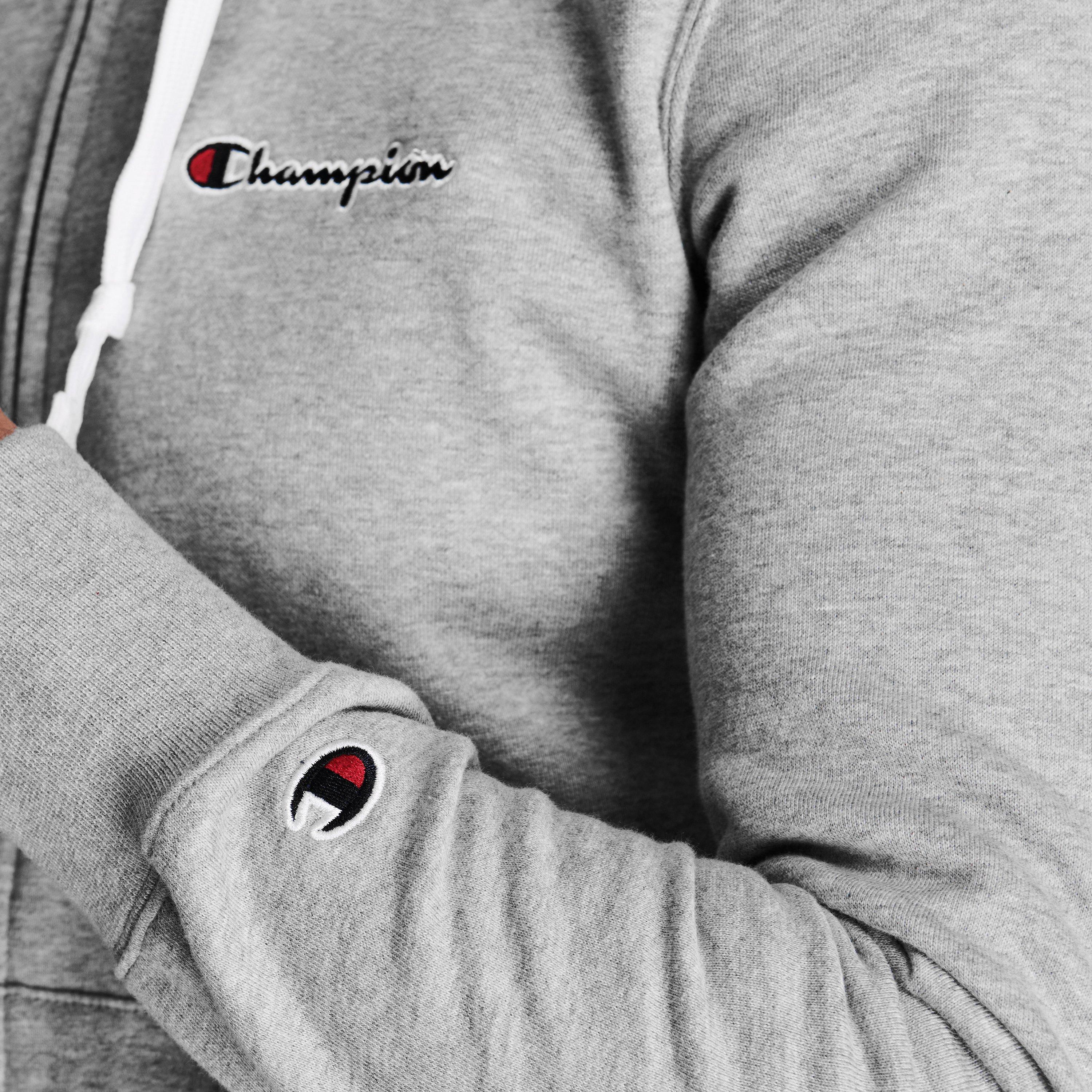 Grey EM031 - Champion - Full Zip Logo Hoodie - 6