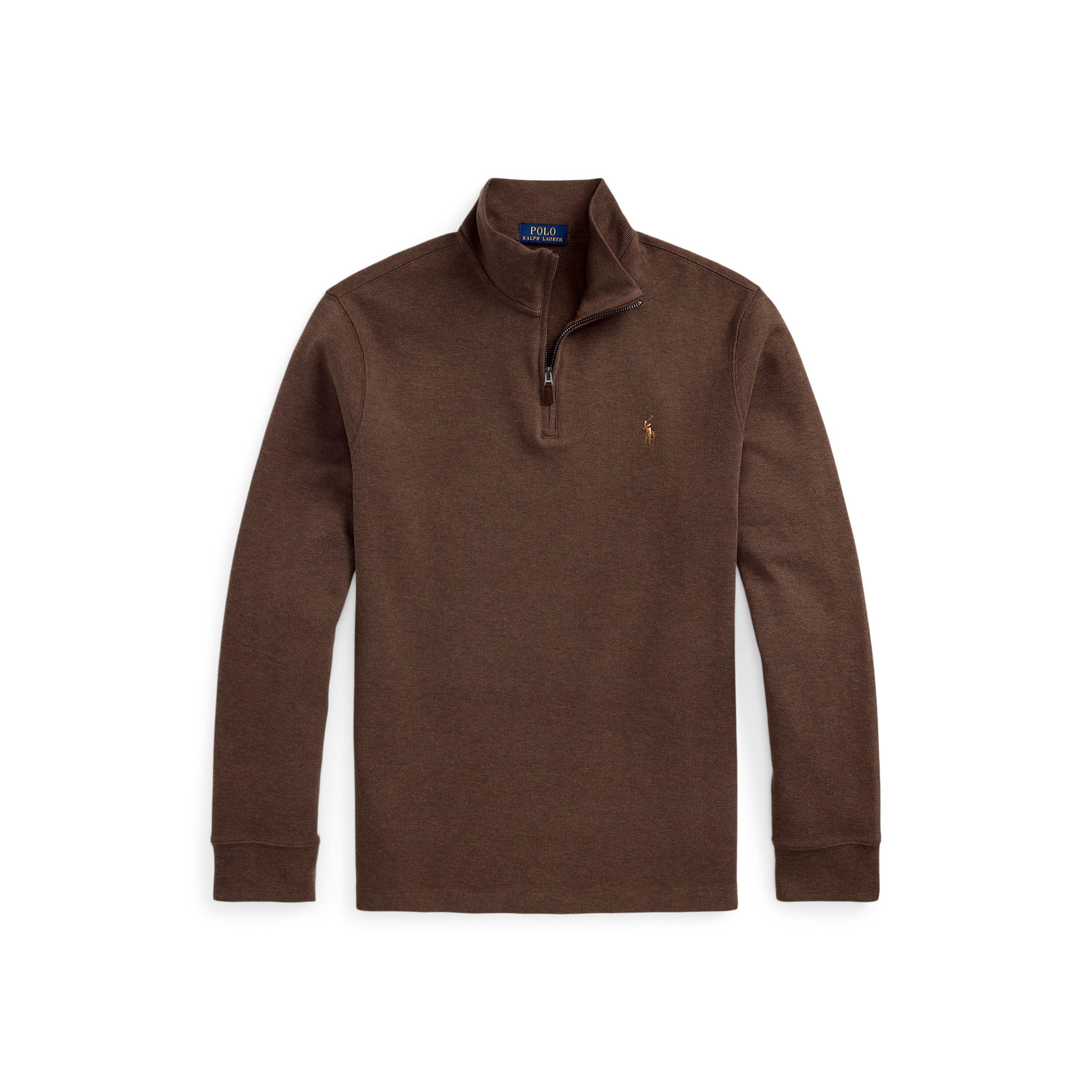 Polo Ralph Lauren Estate Fleece Quarter Zip Sweater - Nutmeg Brown - Size 2XL