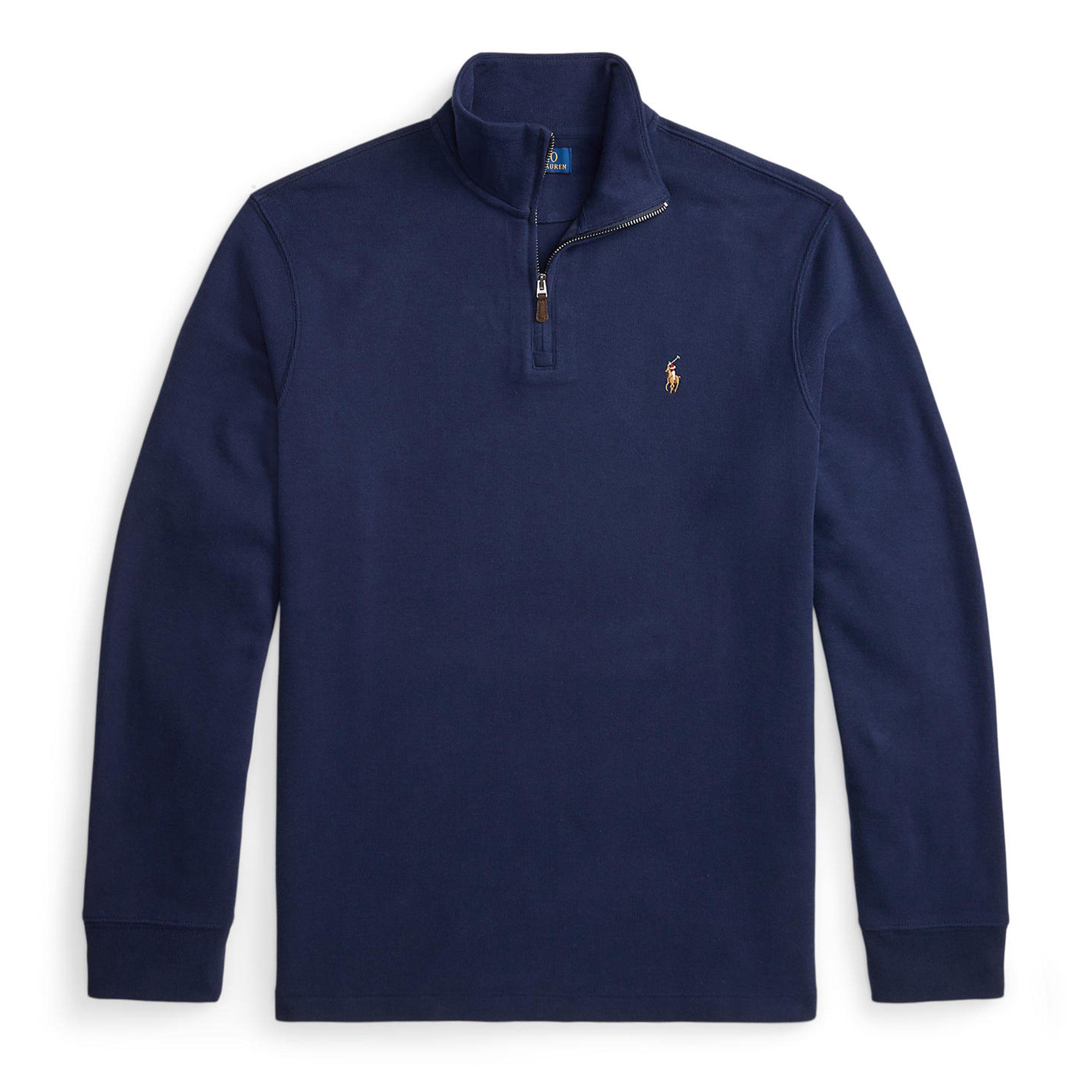 Polo Ralph Lauren Estate Fleece Quarter Zip Sweater - Cruise Navy - L