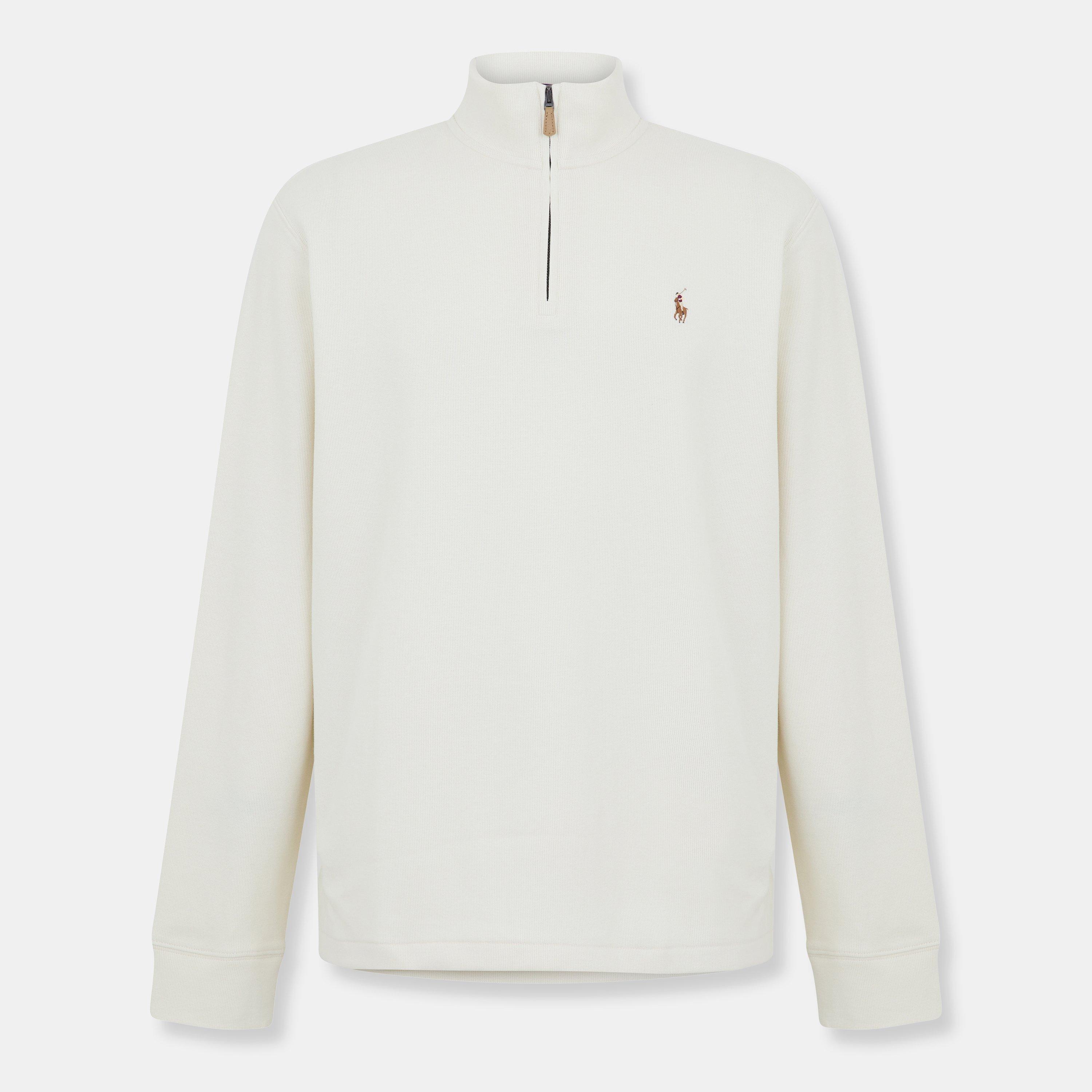 Polo Ralph Lauren Men's Parcht Cream Estate Fleece Quarter Zip Sweater - 2XL