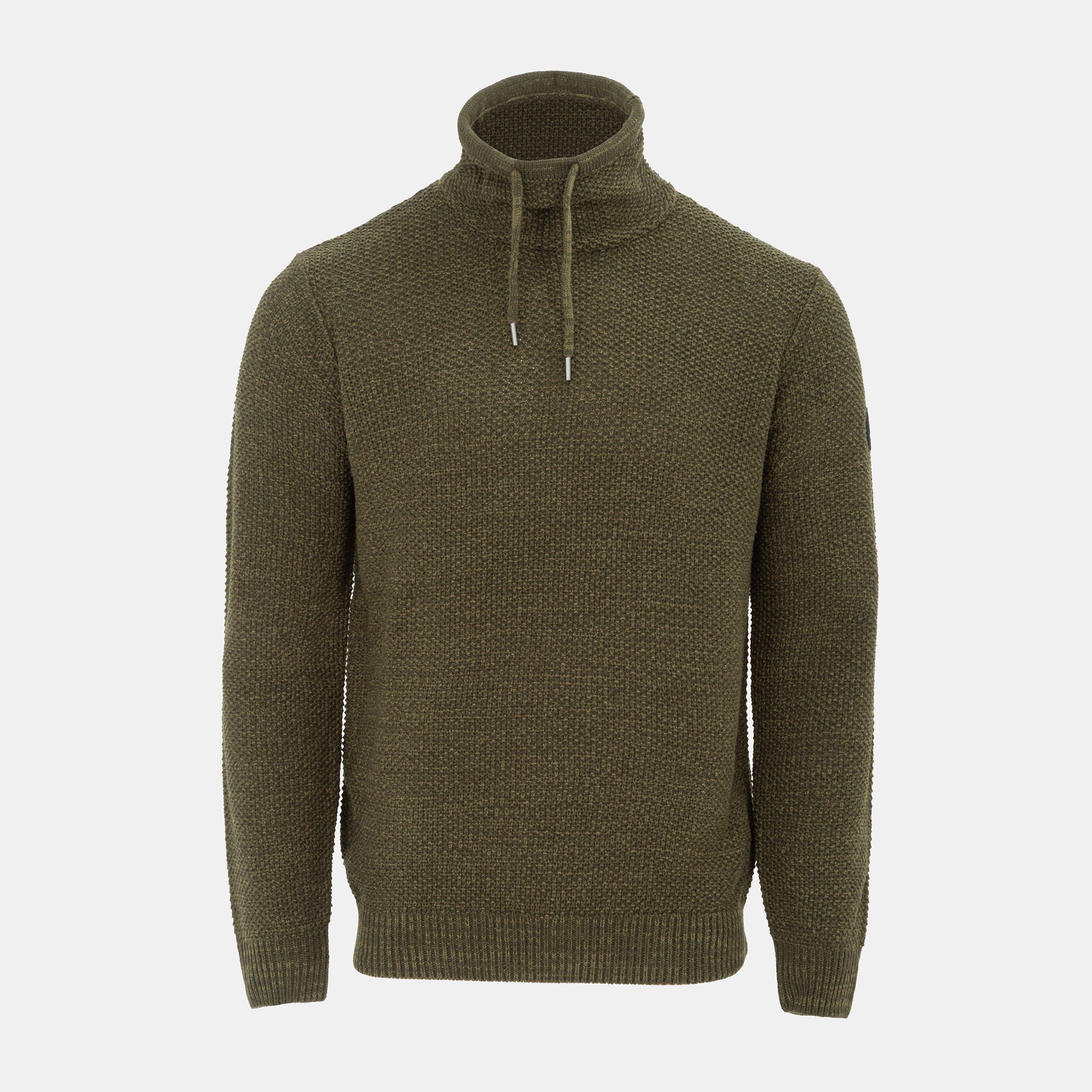Firetrap Men's Enhanced Cowl Neck Jumper - Khaki - XL