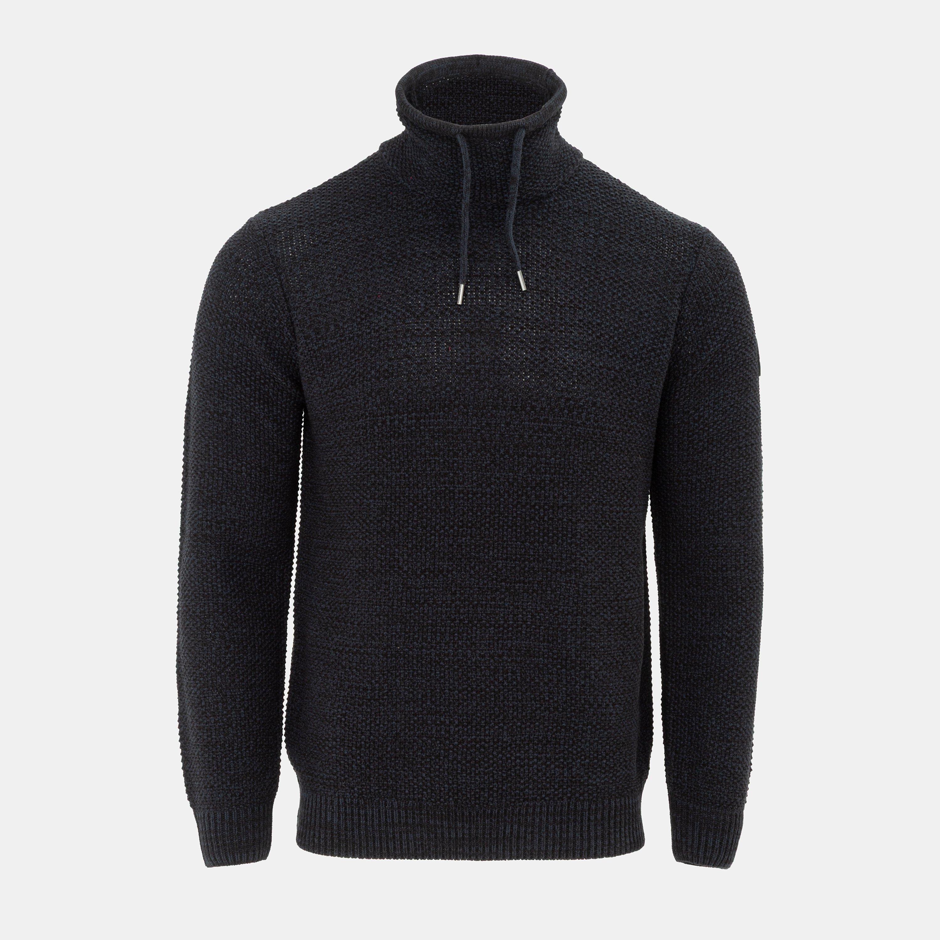 Firetrap Men's Enhanced Cowl Neck Jumper - Navy - 2XL