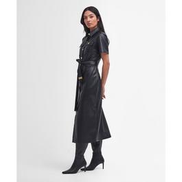 Barbour International Aria Faux-Leather Midi Dress