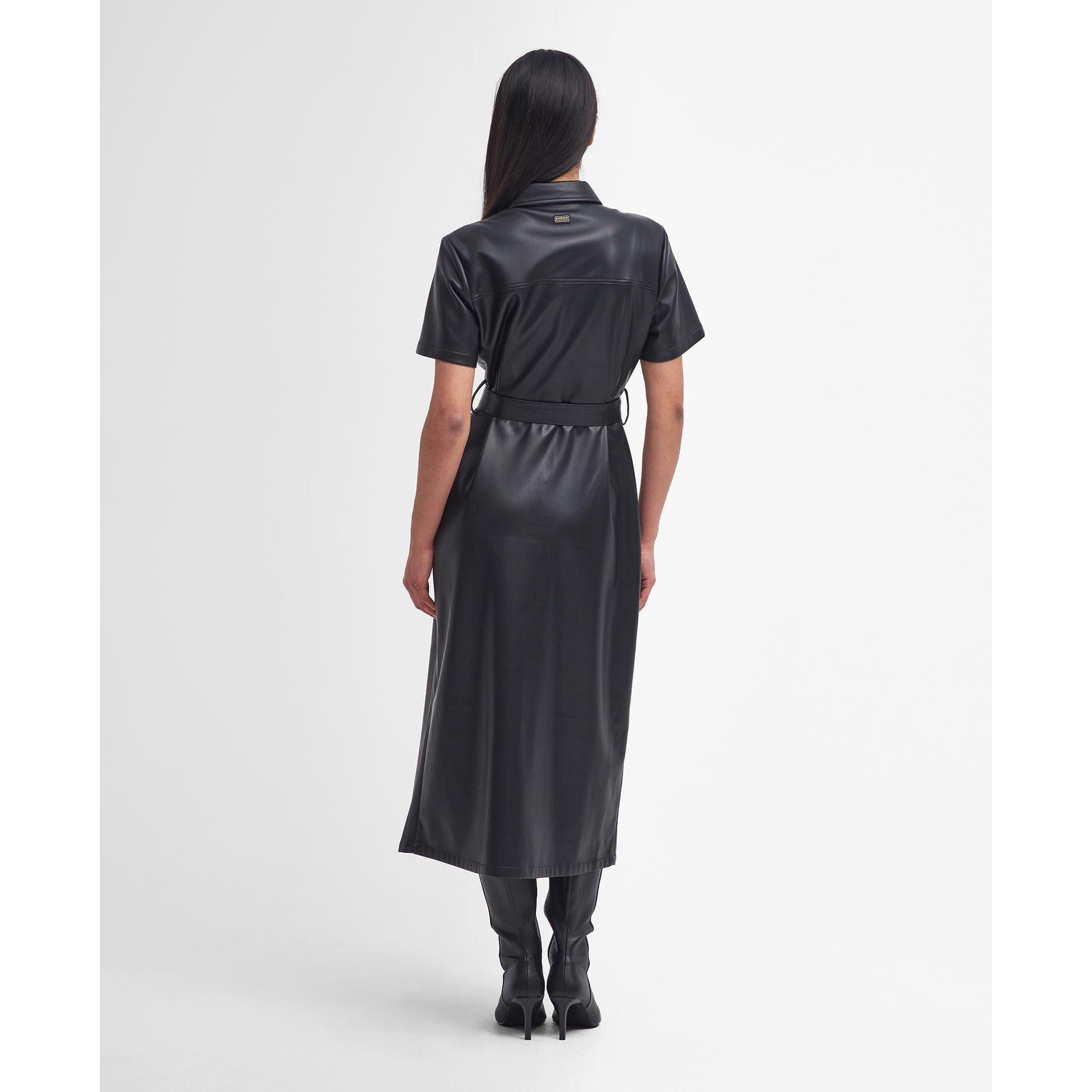 Black - Barbour International - Aria Faux-Leather Midi Dress - 2