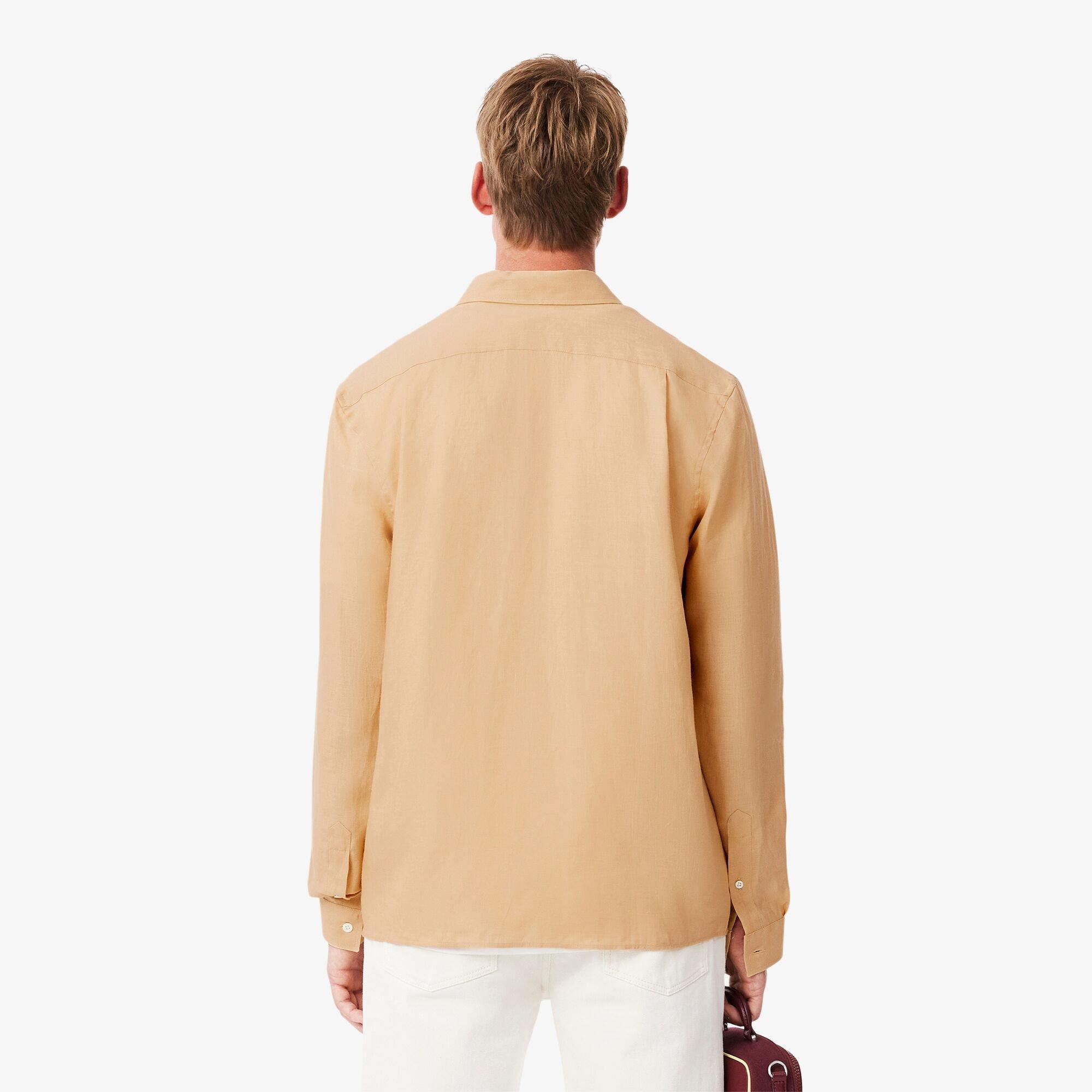 Beige - Lacoste - Men's Long-Sleeve Plain Shirt - 4