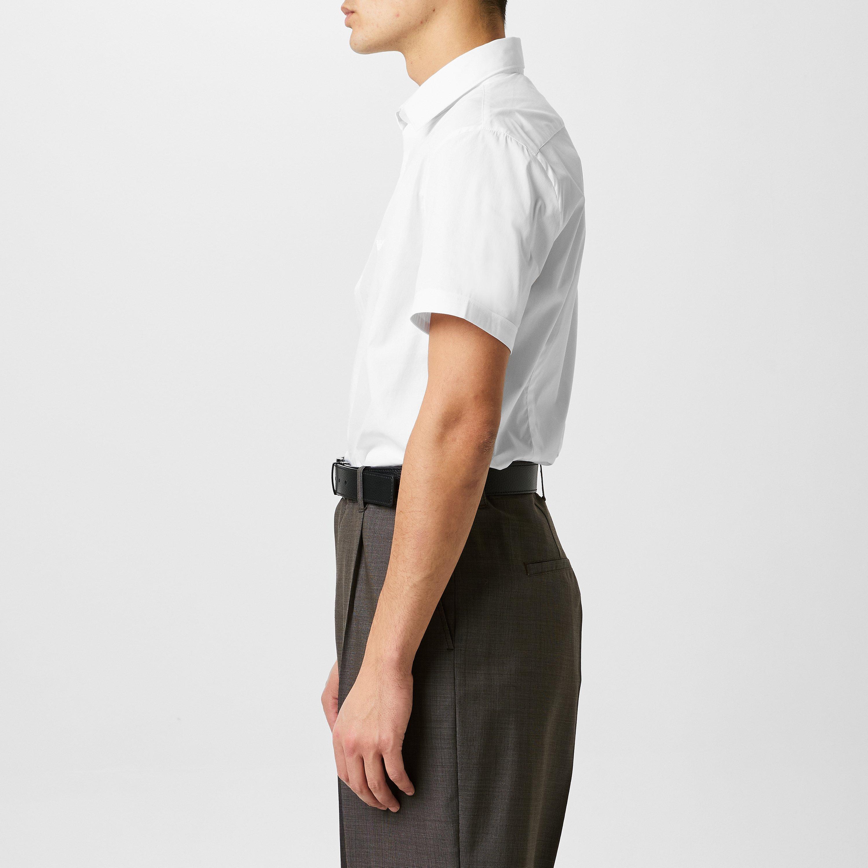 White 0100 - Emporio Armani - Men's Short Sleeve Patterned Shirt - 4