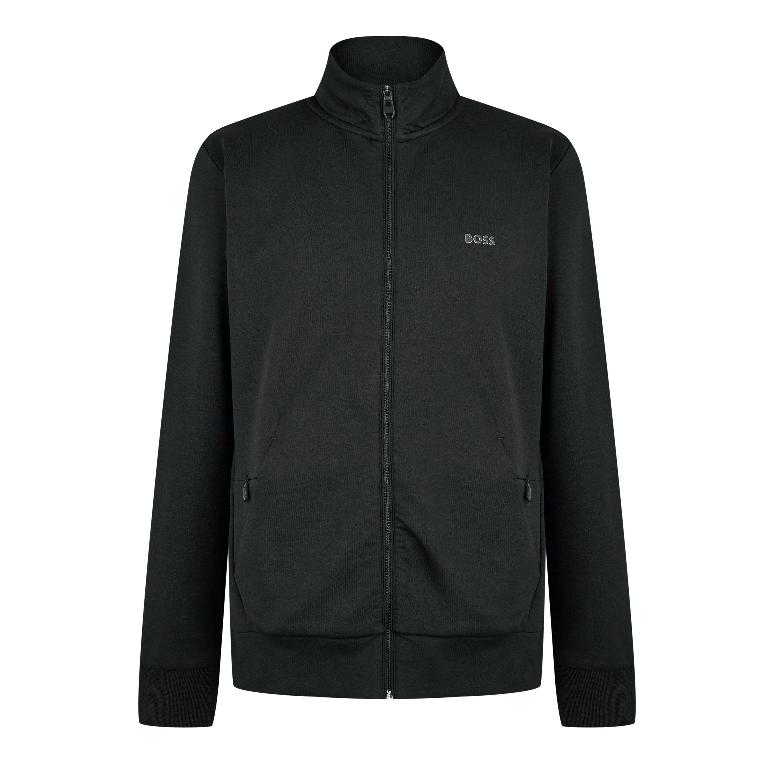 Black 001 - Boss - Men's Skaz Full-Zip Fleece Hoodie, High Neck Design - 7