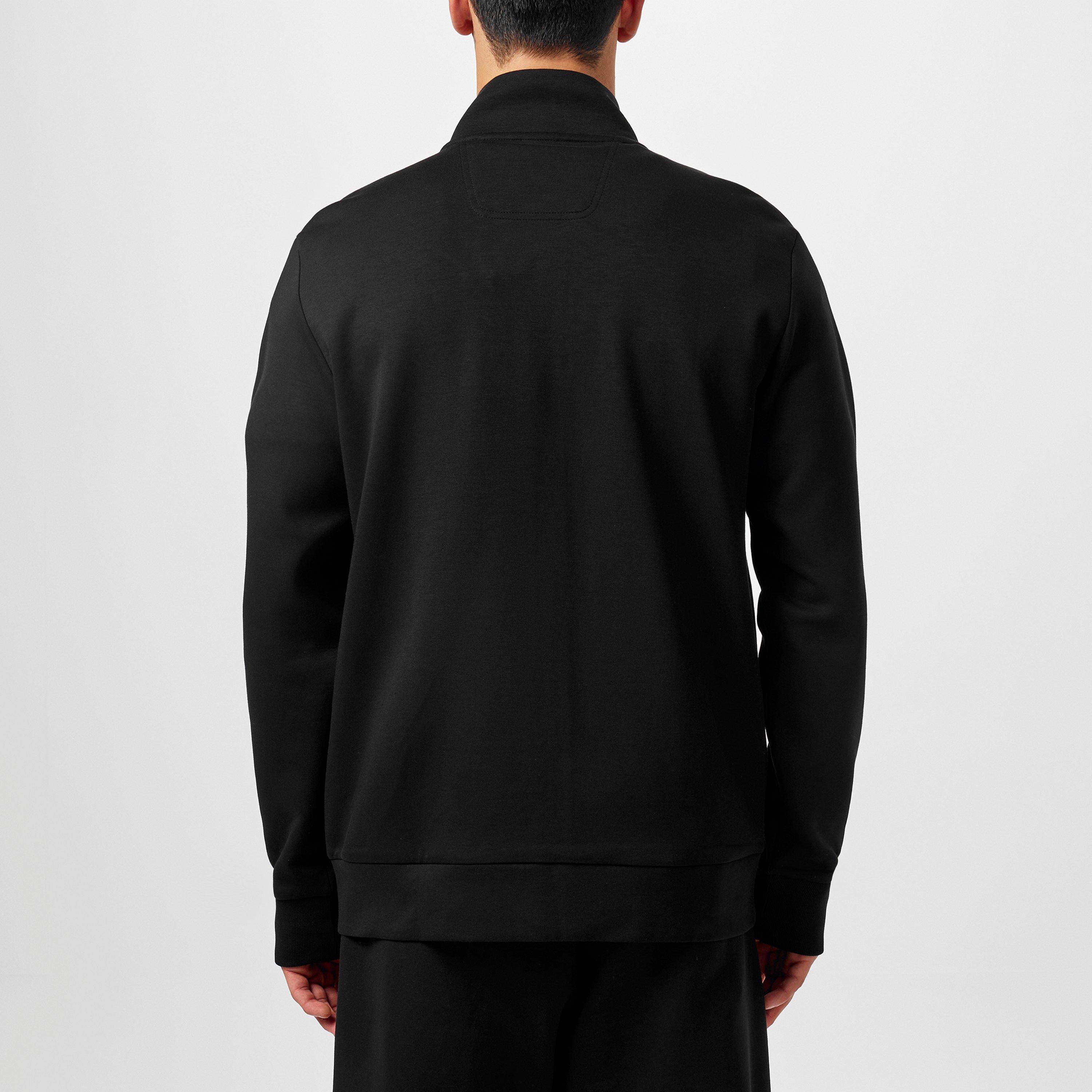 Black 001 - Boss - Men's Skaz Full-Zip Fleece Hoodie, High Neck Design - 4