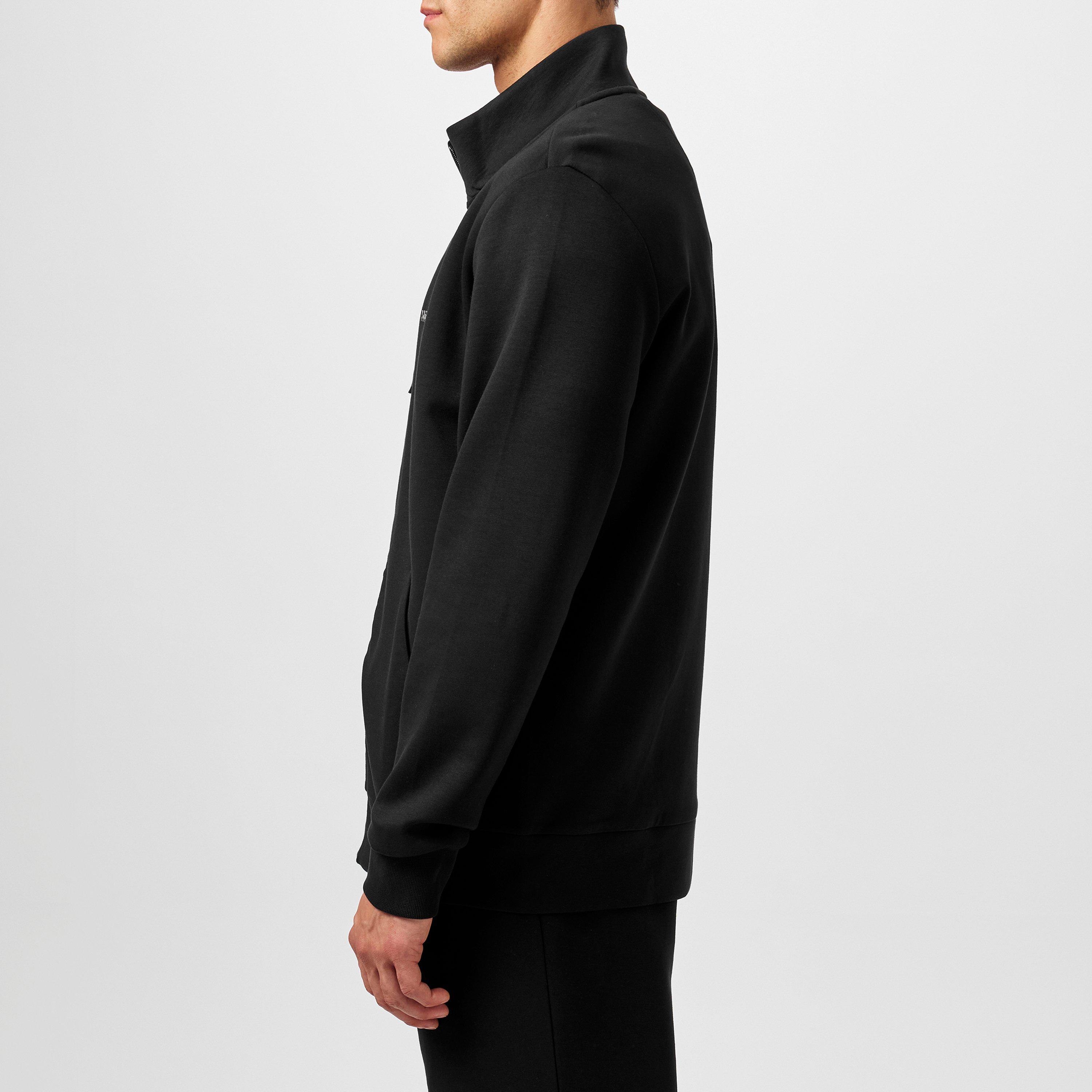 Black 001 - Boss - Men's Skaz Full-Zip Fleece Hoodie, High Neck Design - 5