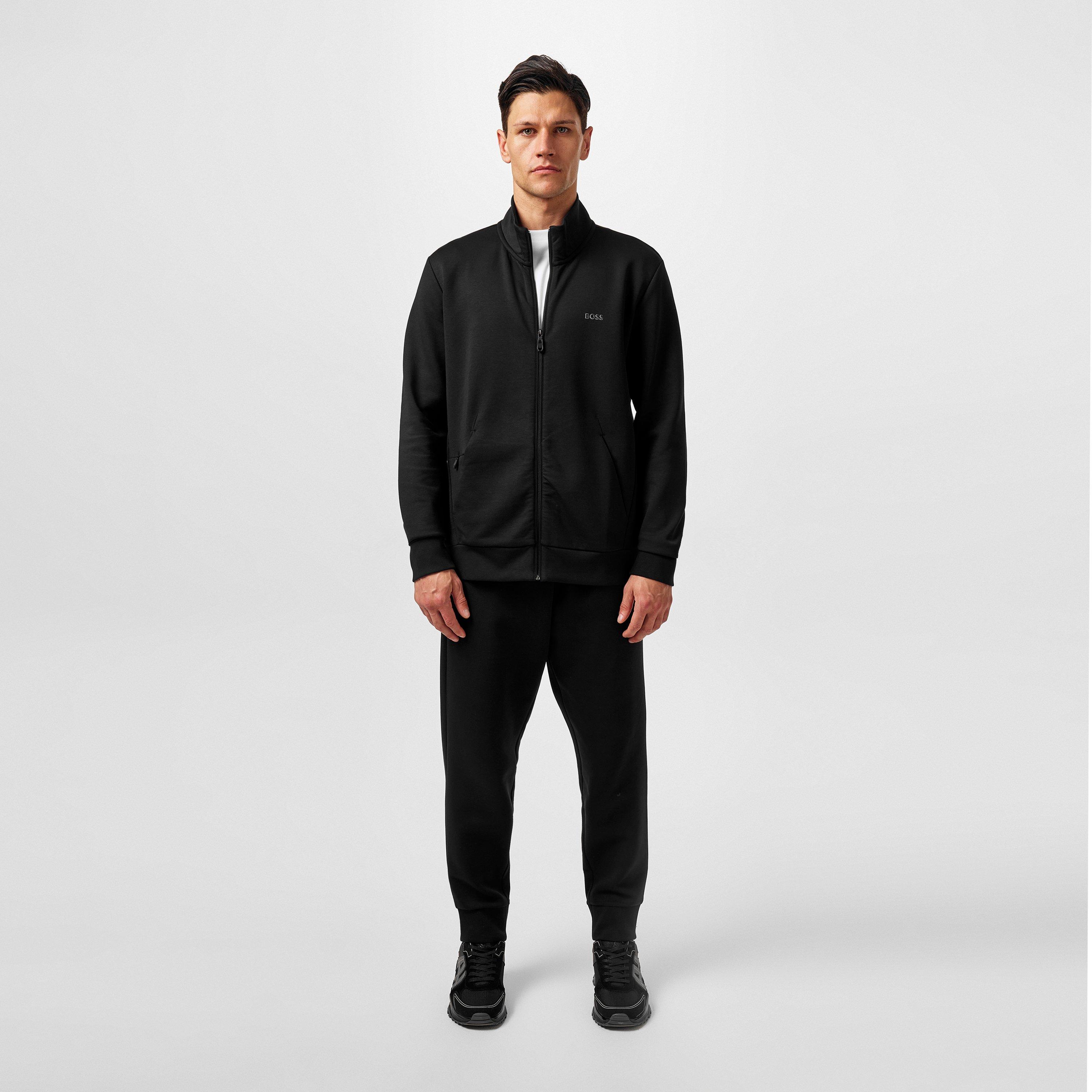 Black 001 - Boss - Men's Skaz Full-Zip Fleece Hoodie, High Neck Design - 6