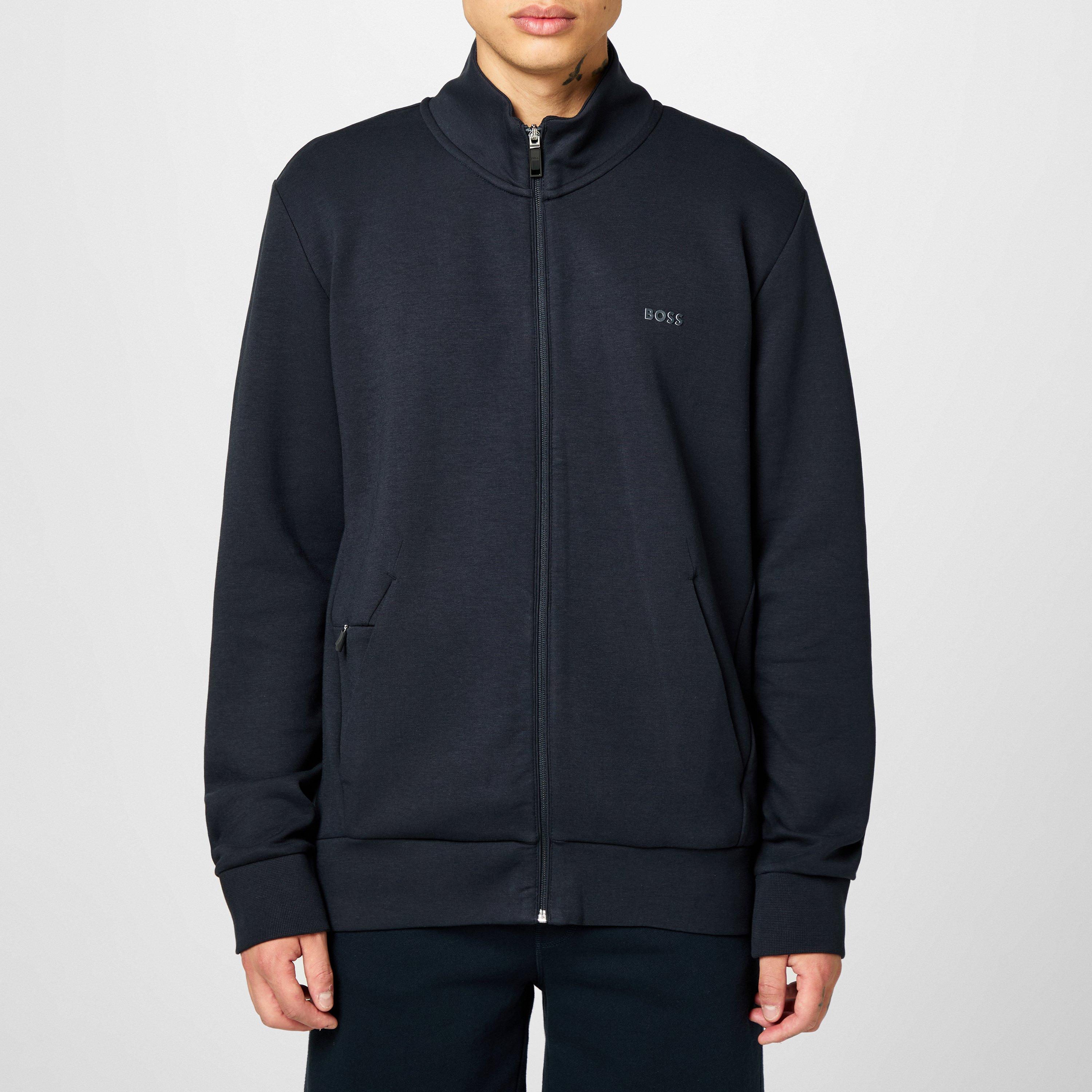 Navy 402 - Boss - Men's Skaz Full-Zip Fleece Hoodie, High Neck Design - 3