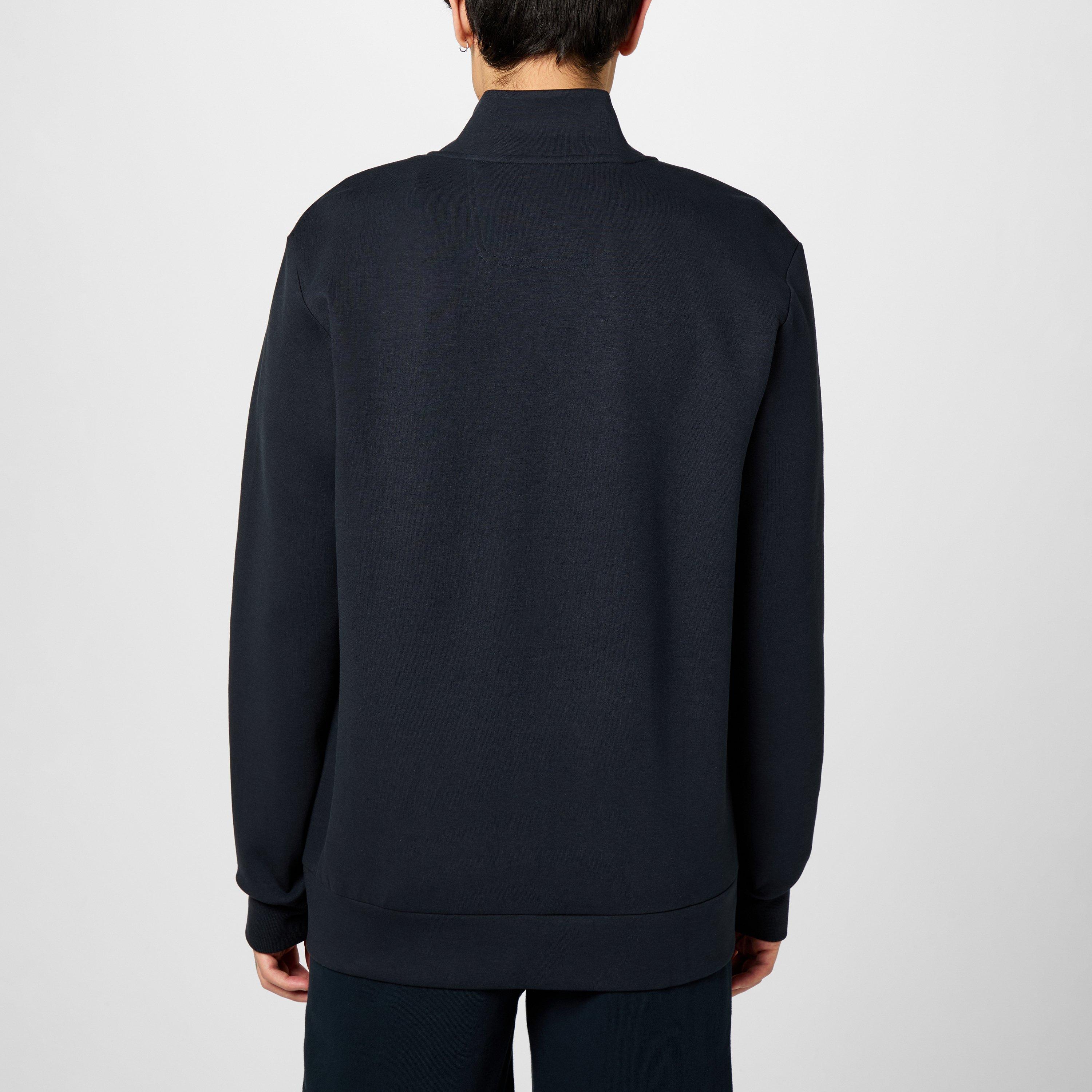 Navy 402 - Boss - Men's Skaz Full-Zip Fleece Hoodie, High Neck Design - 4