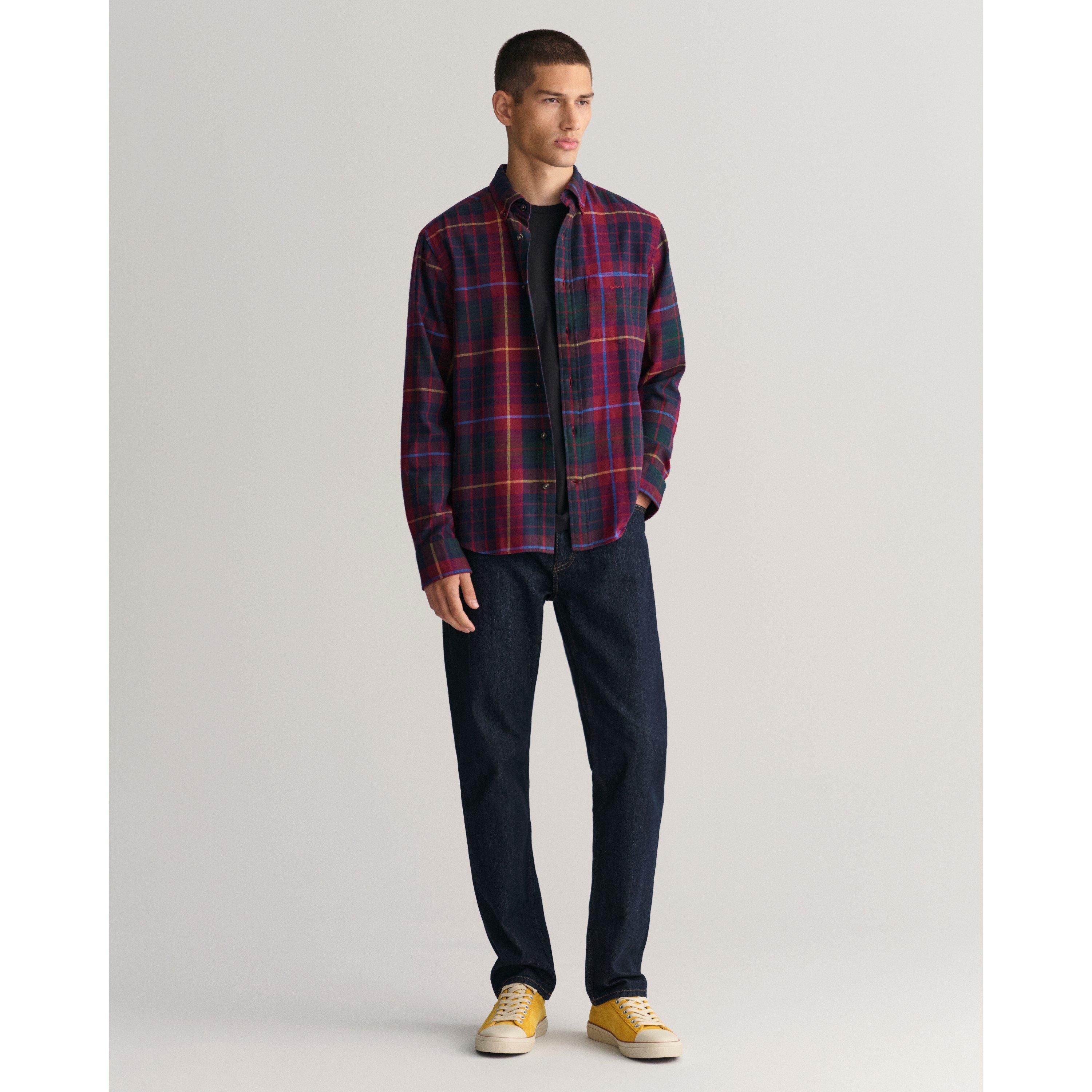 Rode Opgevulde - Gant - Regular Fit Plaid Flannel Checked Shirt - 3