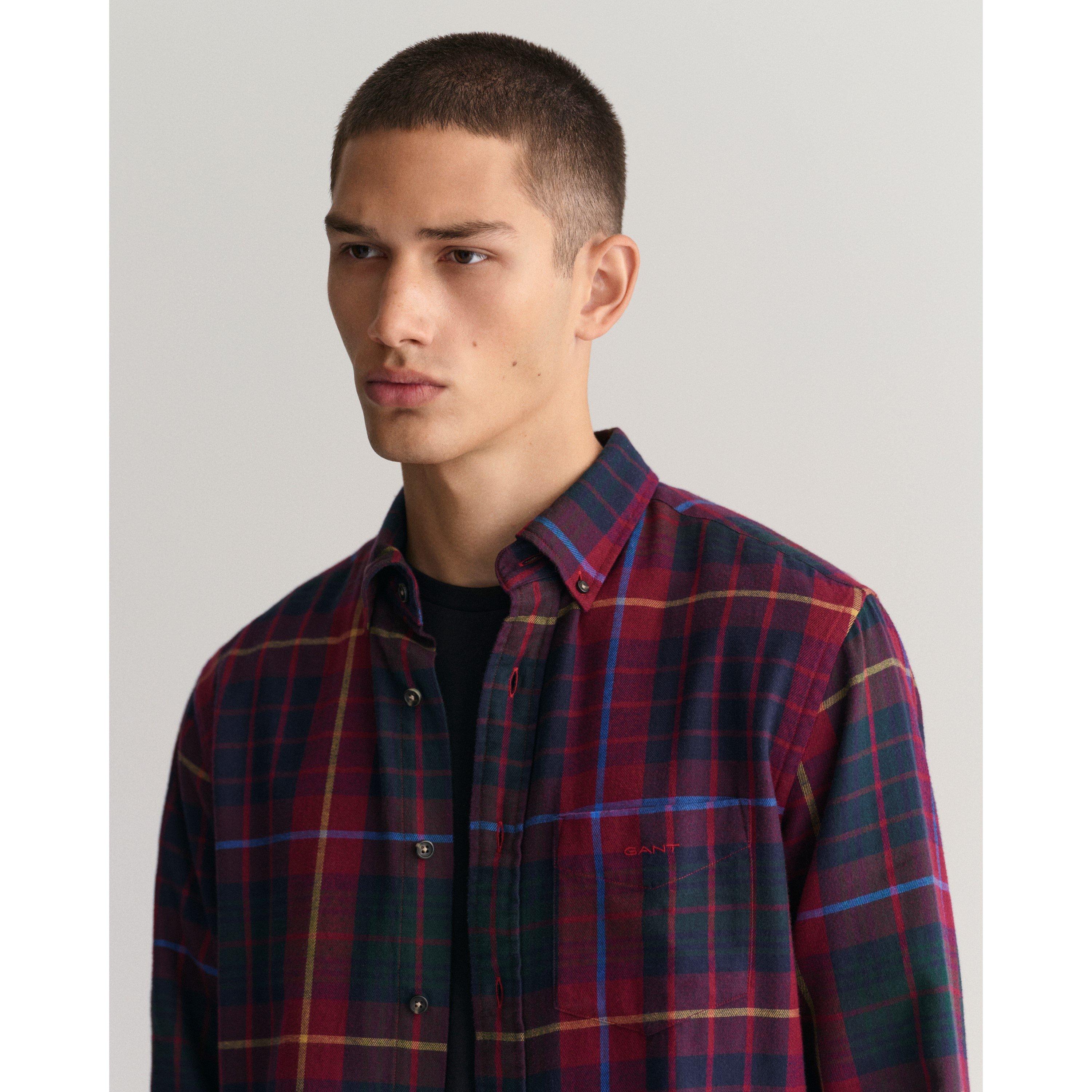 Rode Opgevulde - Gant - Regular Fit Plaid Flannel Checked Shirt - 5