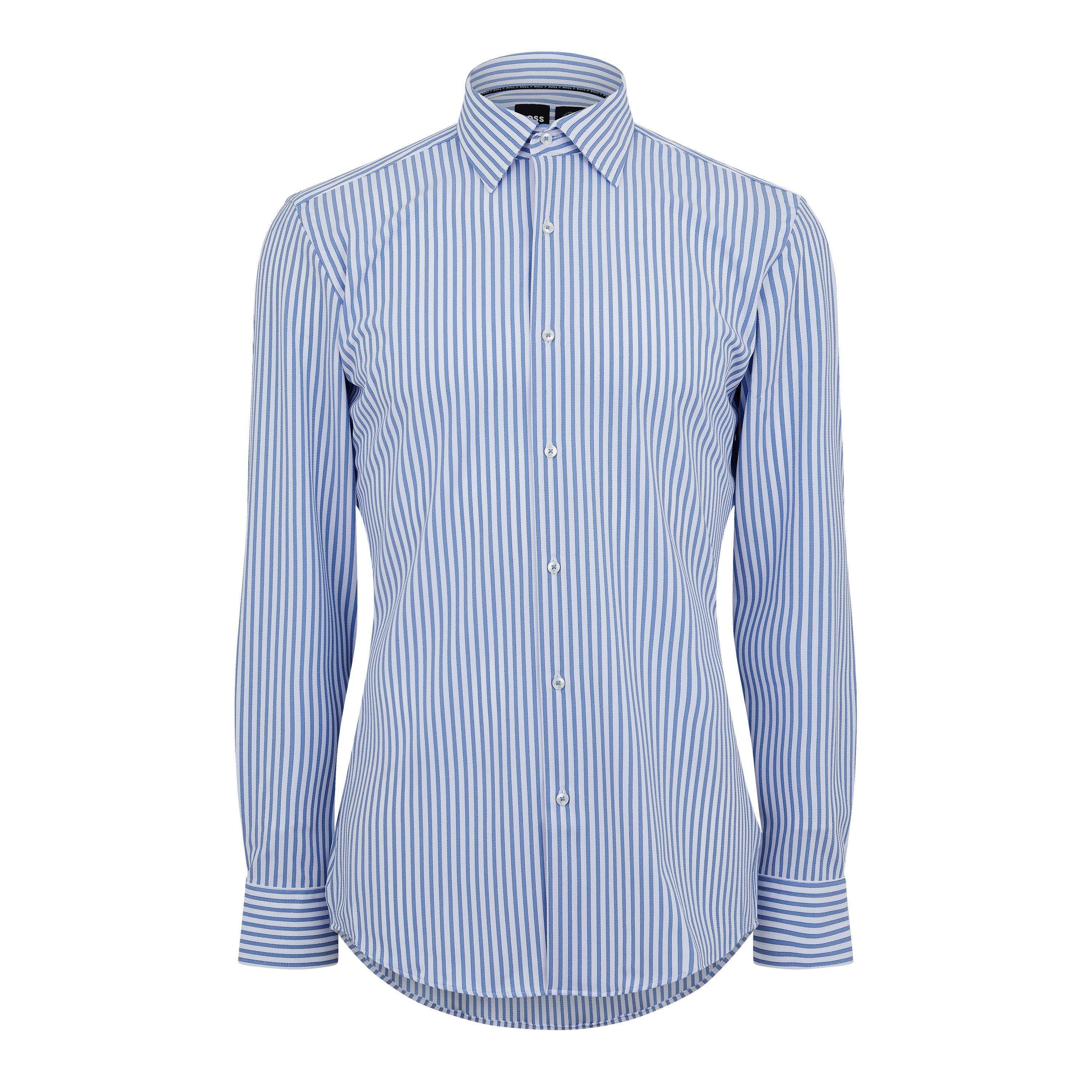 Past Blue - Boss - Men's HBB P-HANK Stripe Patterned Long-Sleeve Shirt - 1