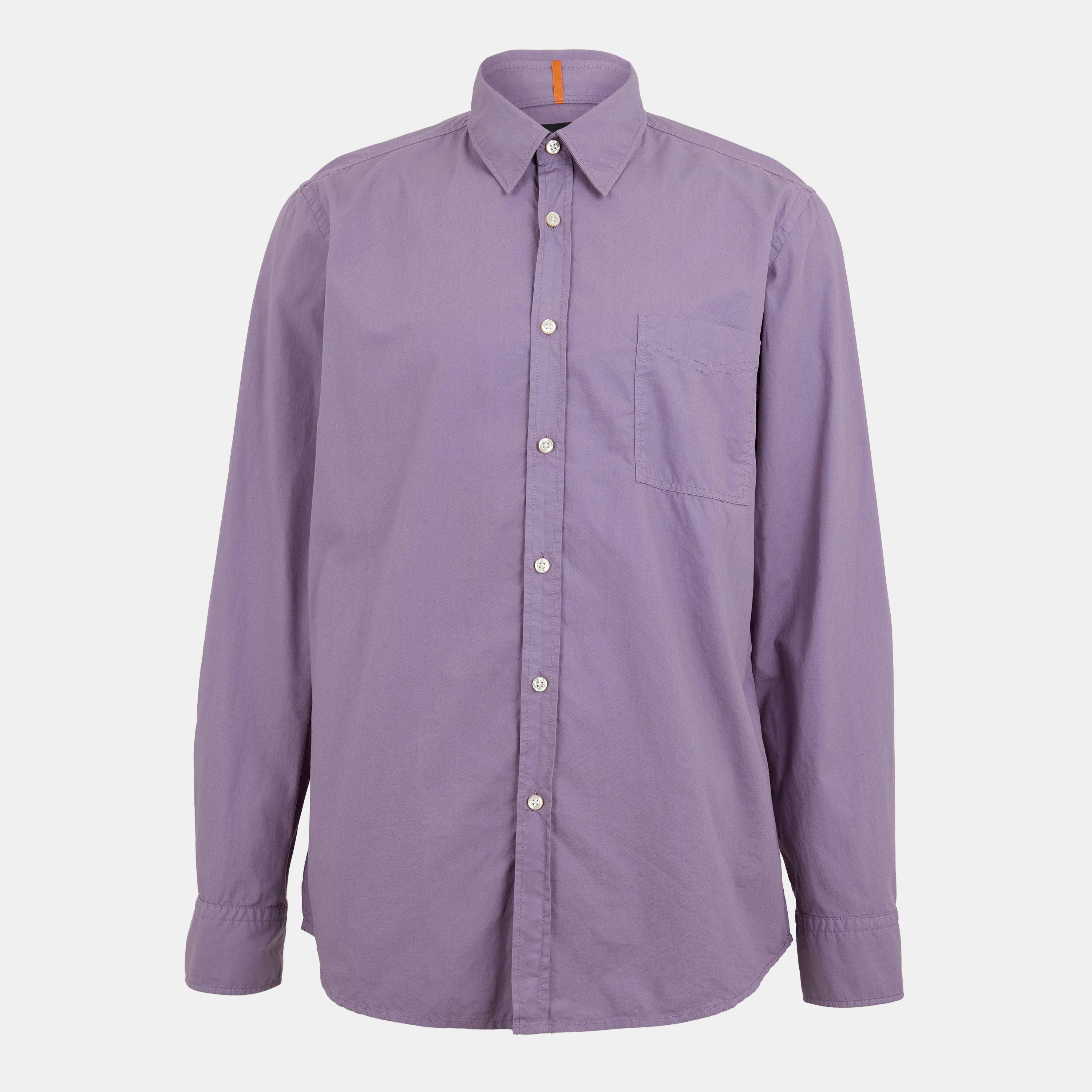 Boss Men's Relegant Plain Long-Sleeve Shirt - Medium Purple