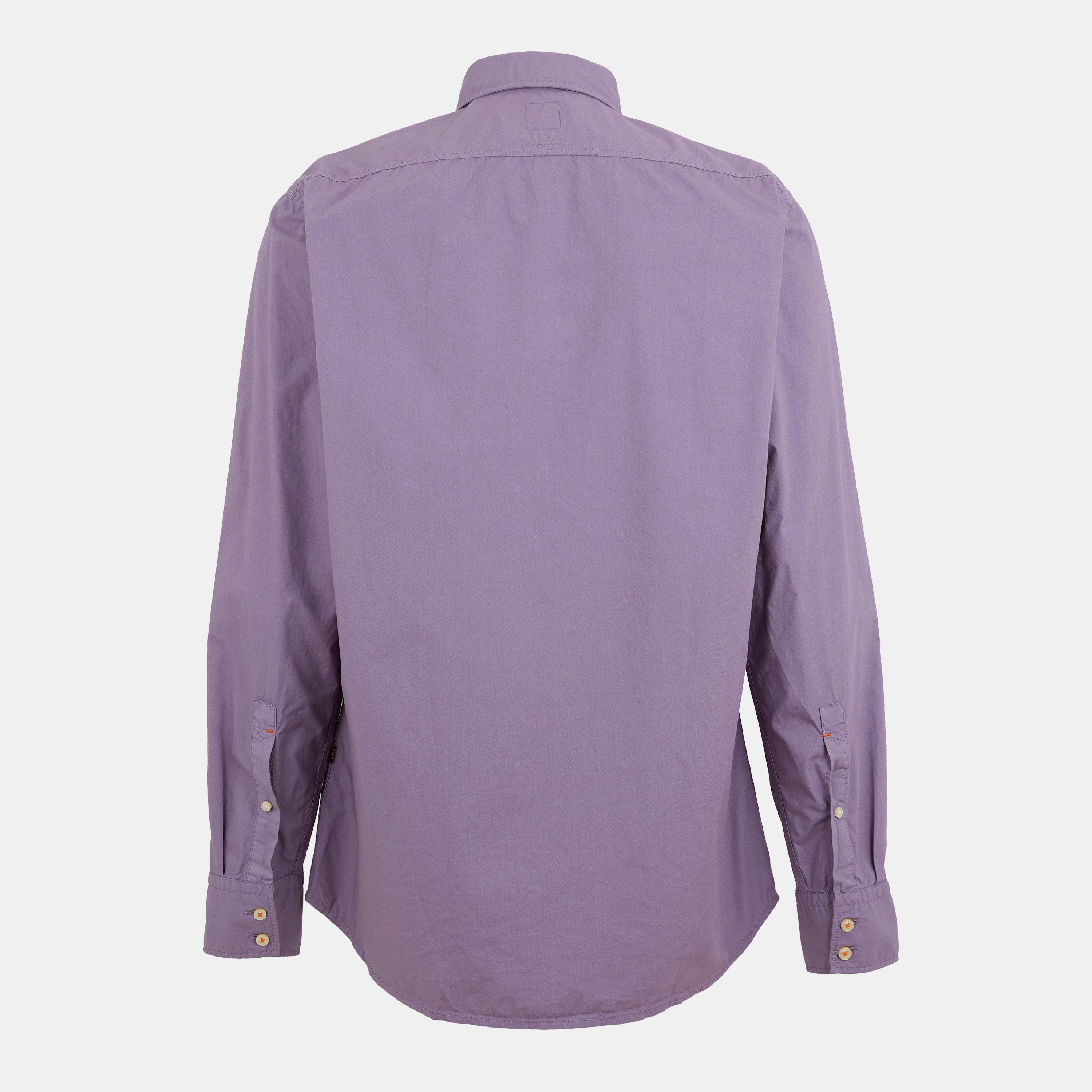 Medium Purple - Boss - Men's Relegant Plain Long-Sleeve Shirt - 2