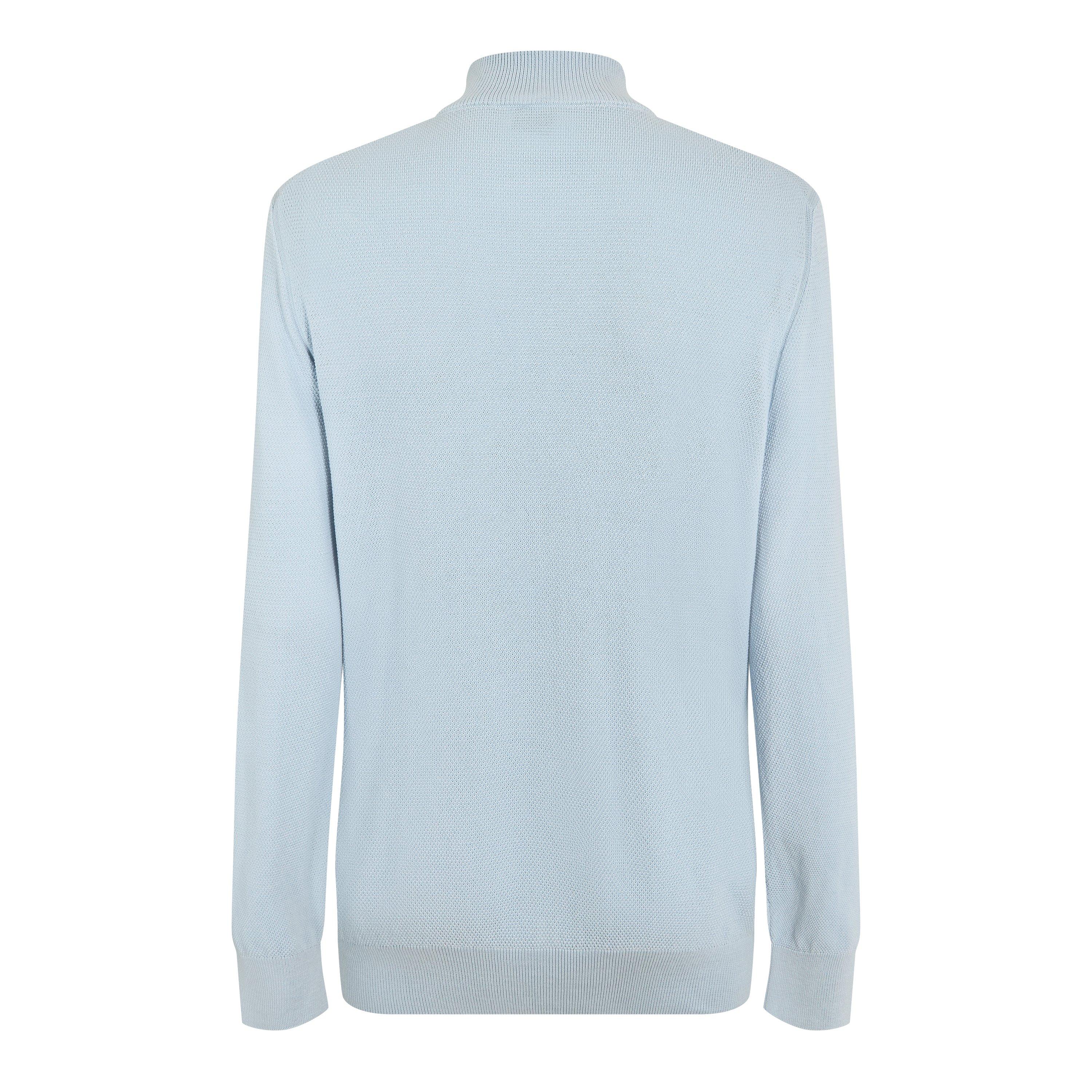 Pastel Blue - Boss - Men's HBB Ebrando Black Zipped Crew Neck Jumper - 2
