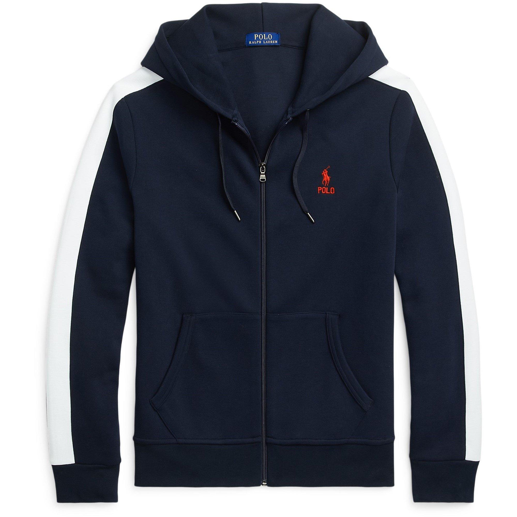 Polo Ralph Lauren Double Stripe Full Zip Hoodie Full Zip Fleece Tops Cruise Fashion