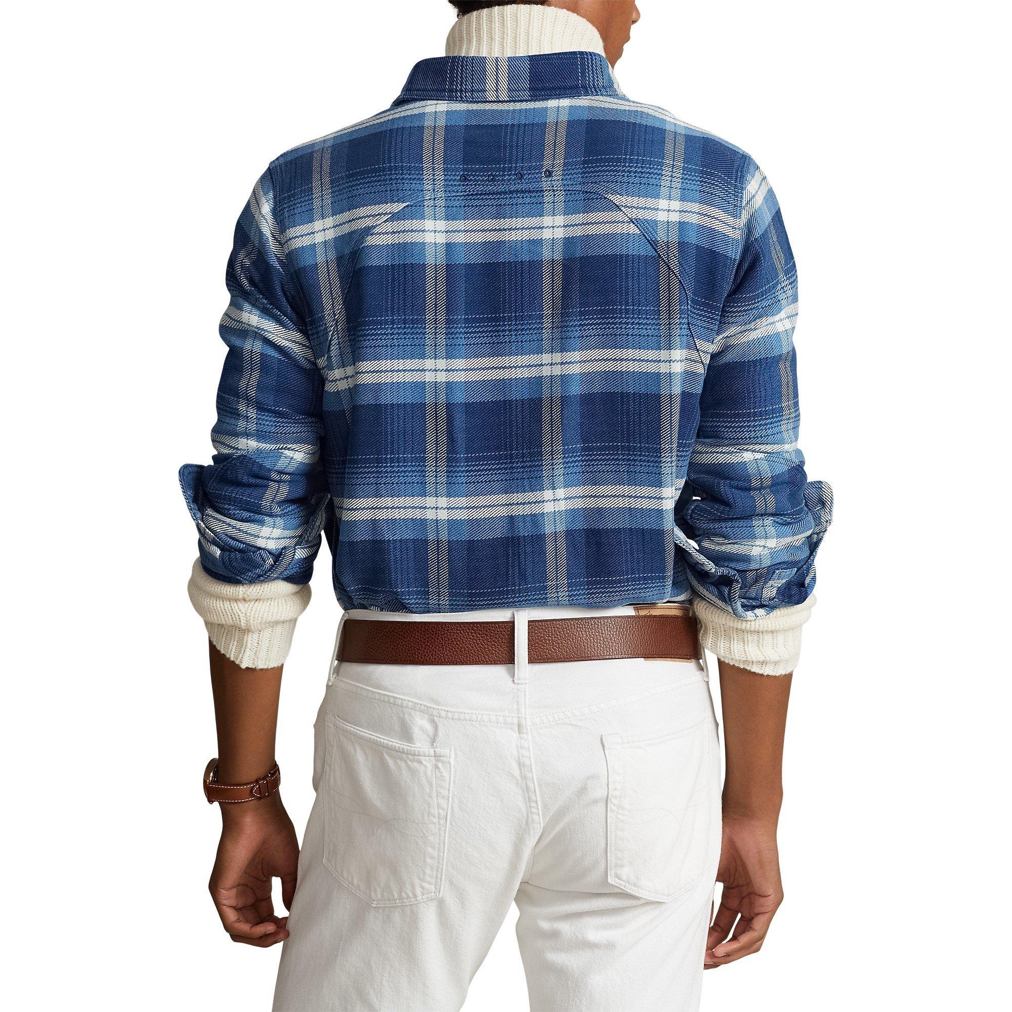 Blue/Cream - Polo Ralph Lauren - Flannel Long Sleeve Shirt - 3