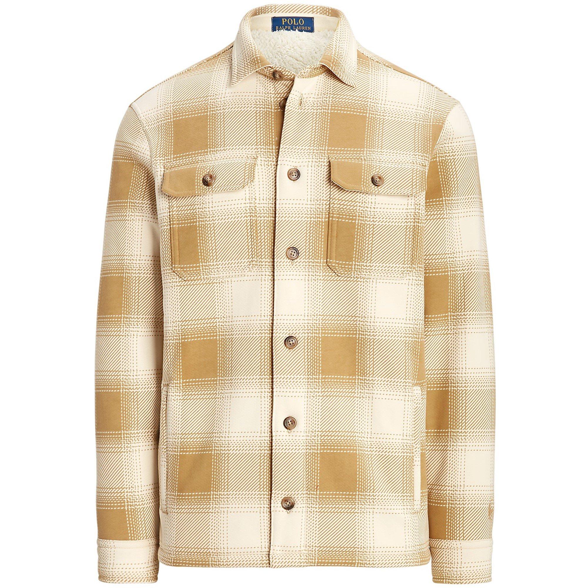Cream/Tan - Polo Ralph Lauren - Plaid Fleece Shirt Jacket - 1