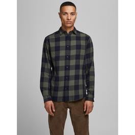 oslo shirt allsaints shirt oslo blue Jack Gingham Long Sleeve Shirt Mens